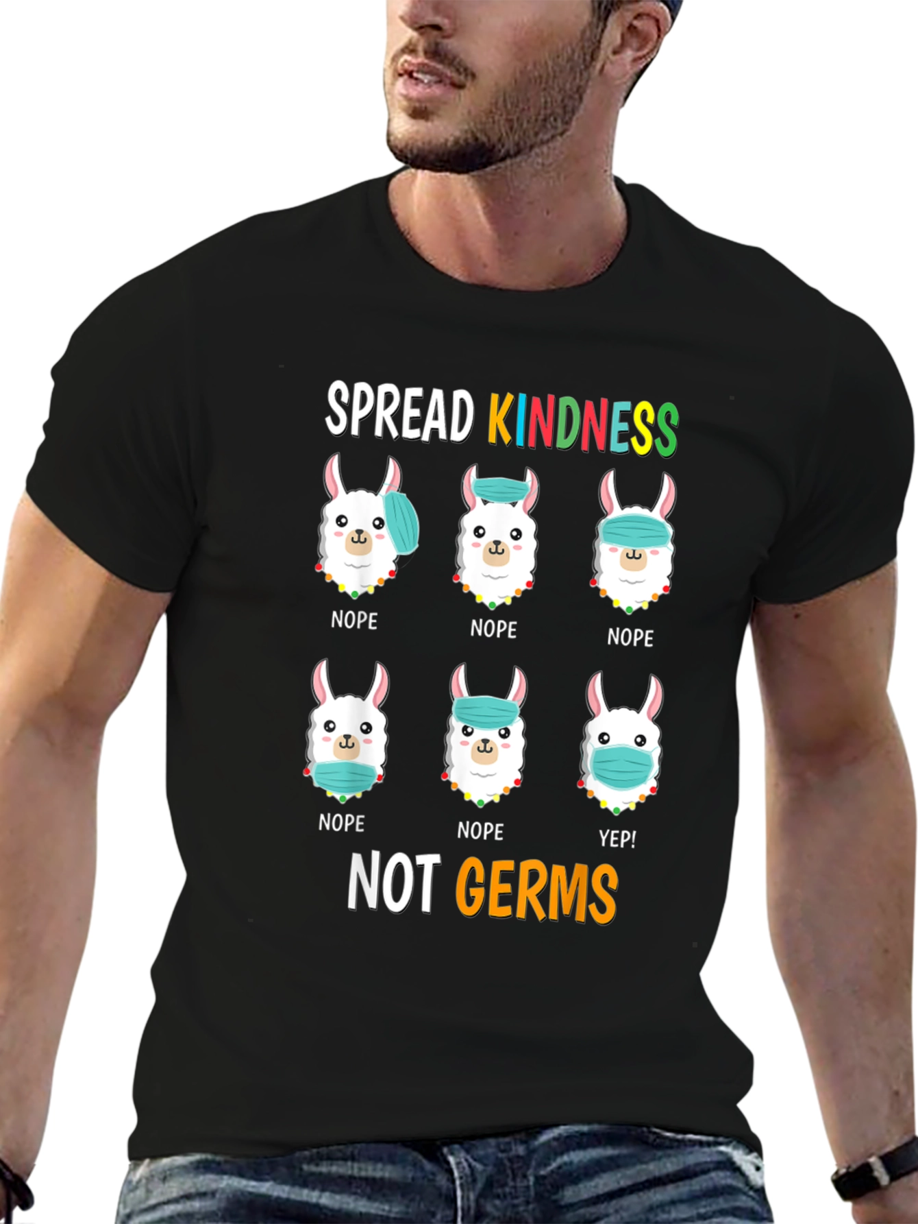 Spread Kindness T-Shirt: Llama Mask Humor