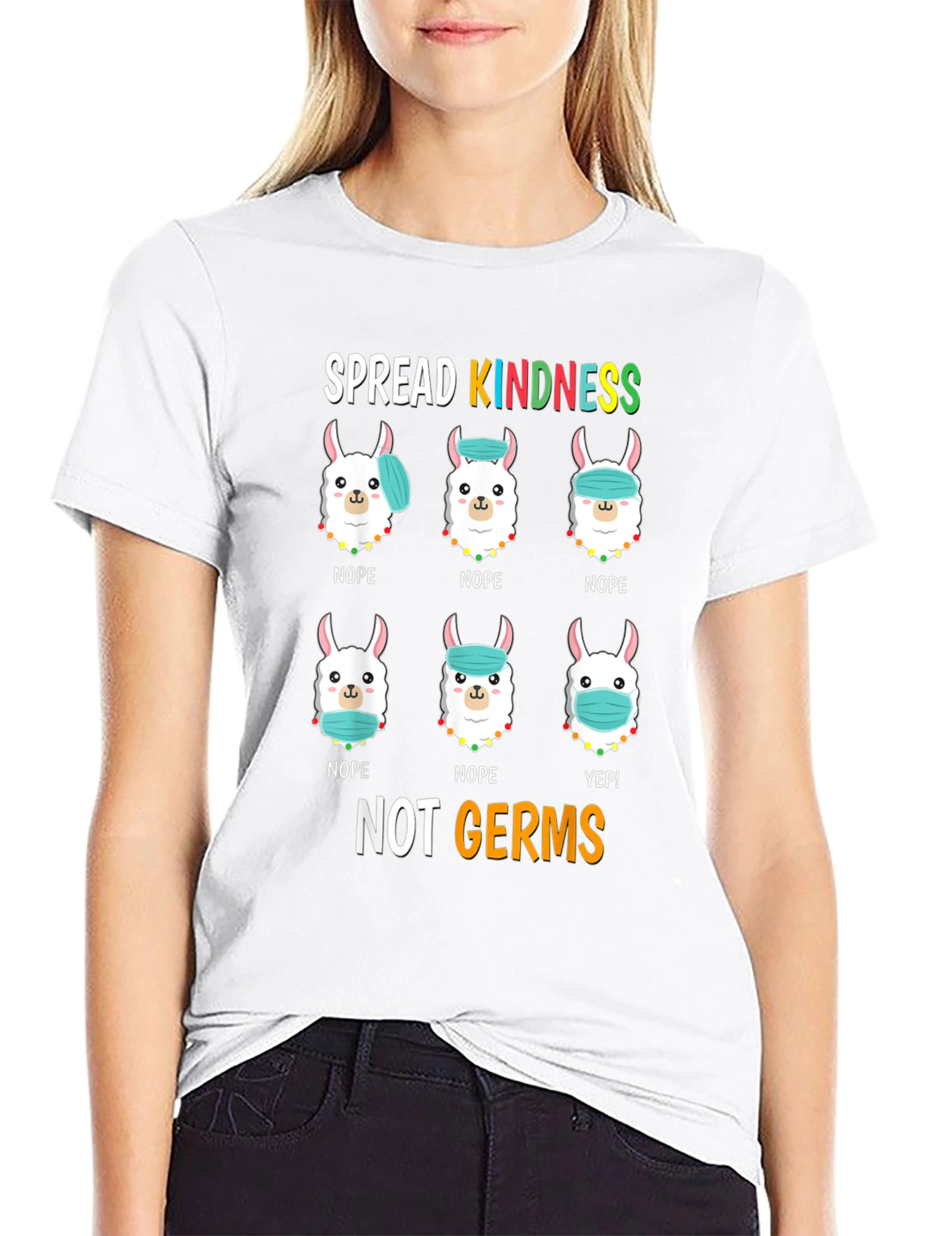 Spread Kindness T-Shirt: Llama Mask Humor