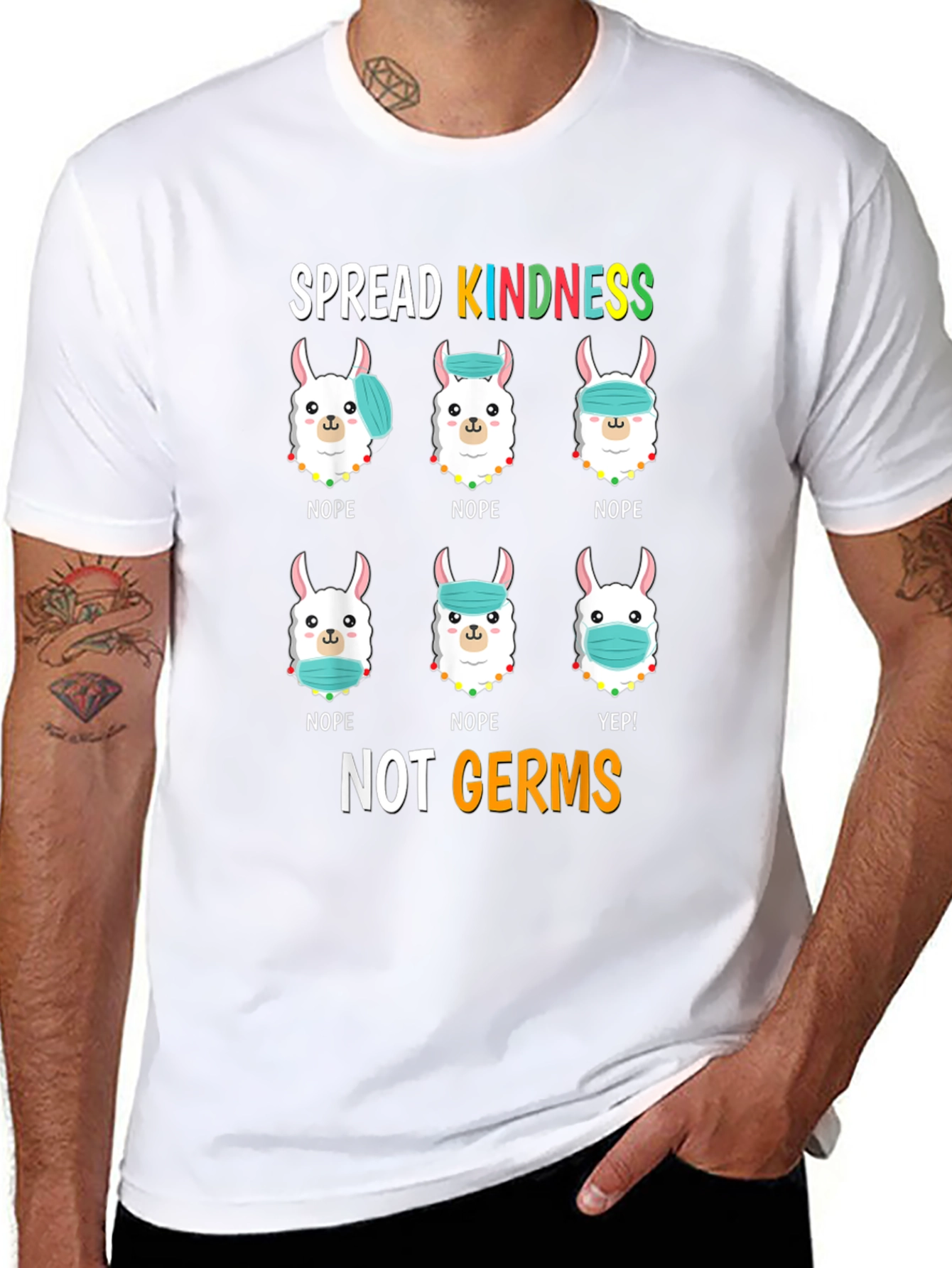 Spread Kindness T-Shirt: Llama Mask Humor