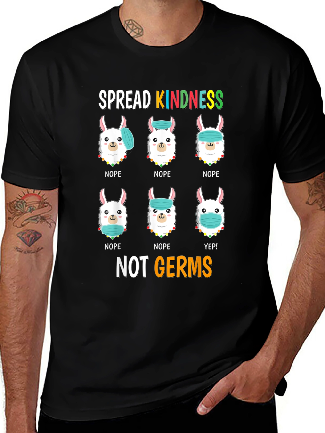 Spread Kindness T-Shirt: Llama Mask Humor