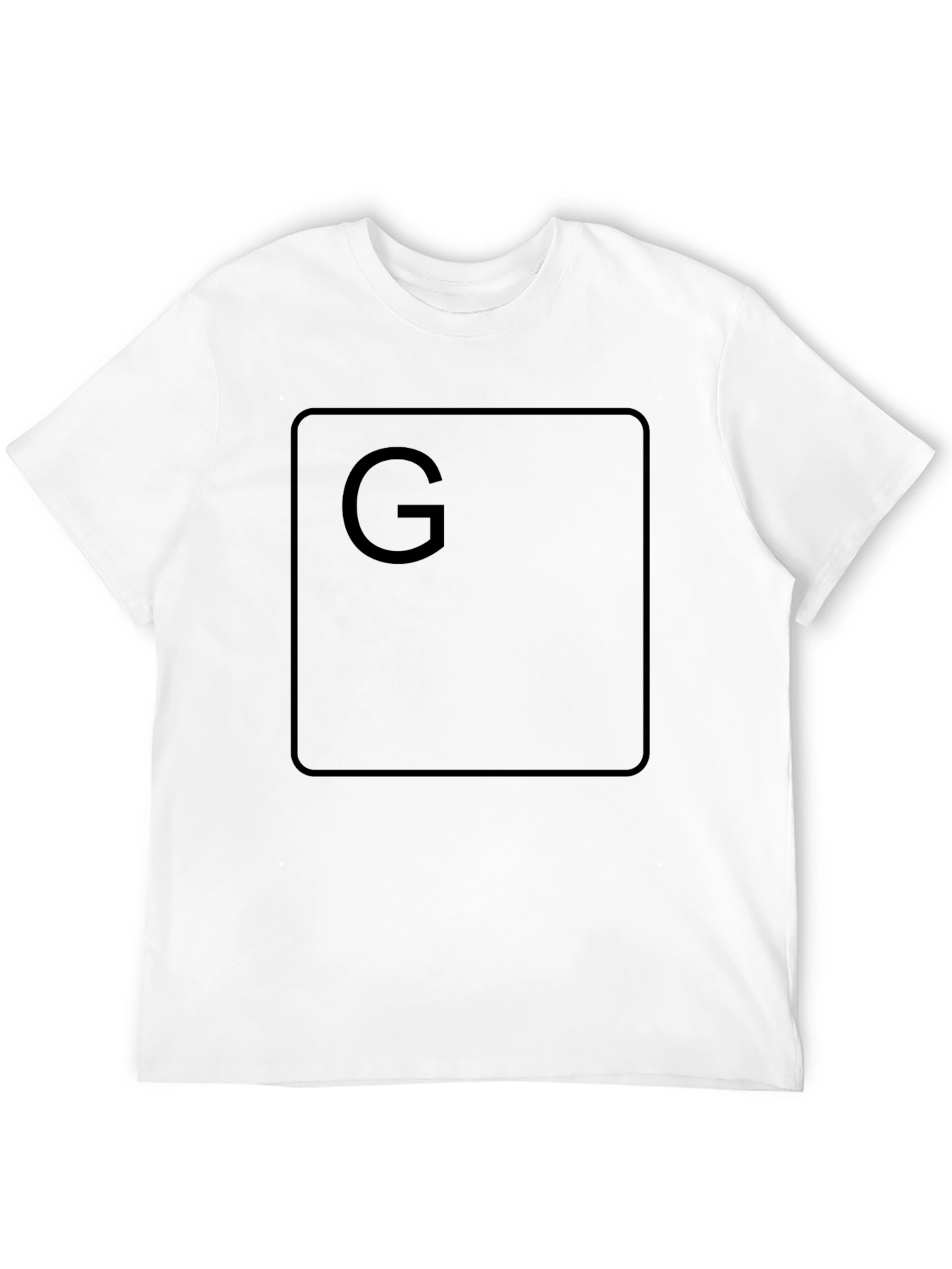 Black T-Shirt with Letter G Keyboard Button