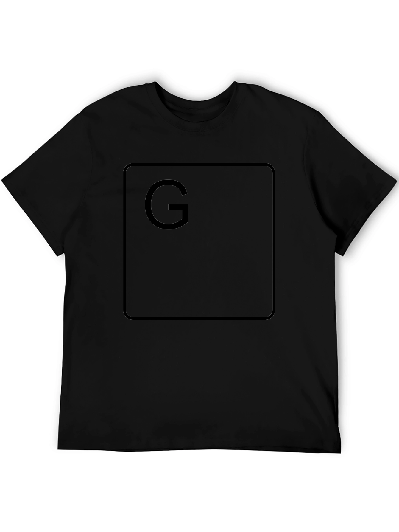 Black T-Shirt with Letter G Keyboard Button