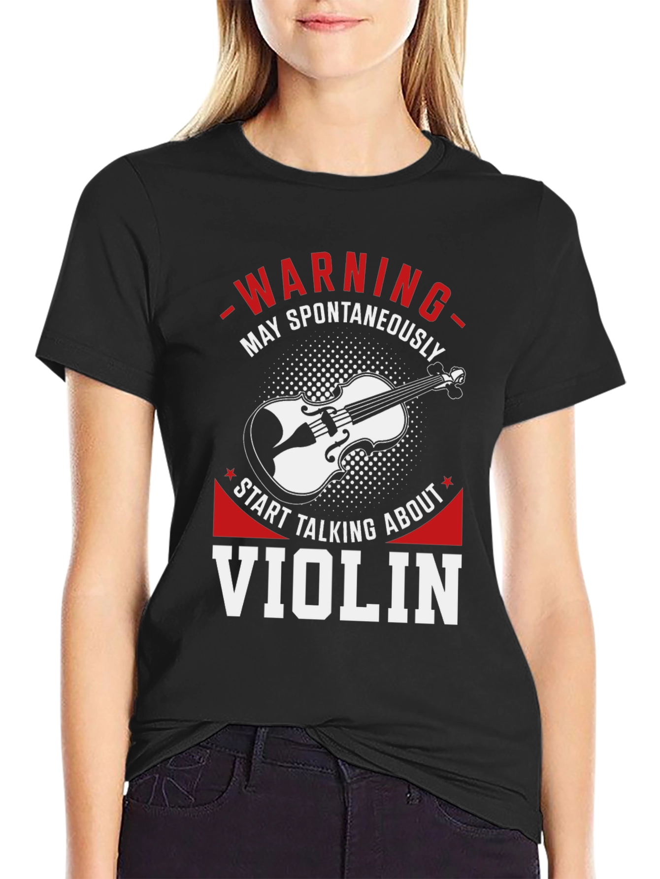 Warning May Spontaneously Talk About Violin T-Shirt