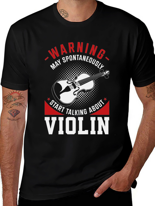 Warning May Spontaneously Talk About Violin T-Shirt