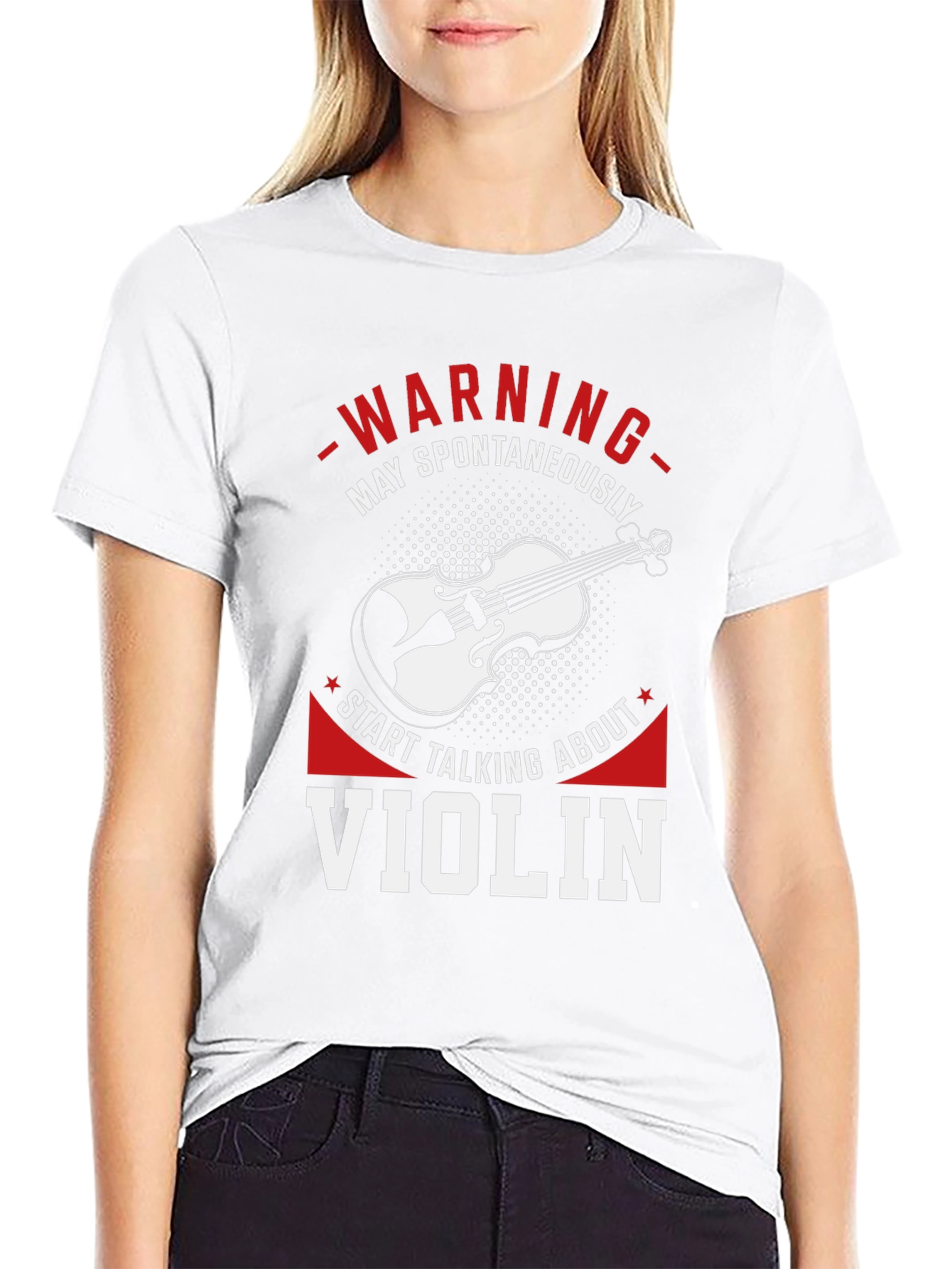 Warning May Spontaneously Talk About Violin T-Shirt