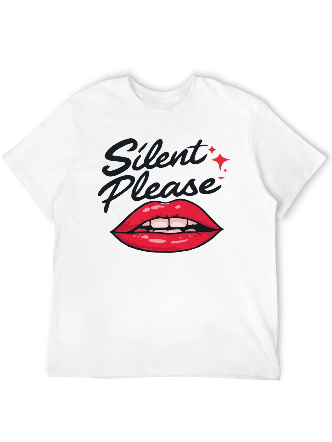 Silent Please Lips Graphic T-Shirt