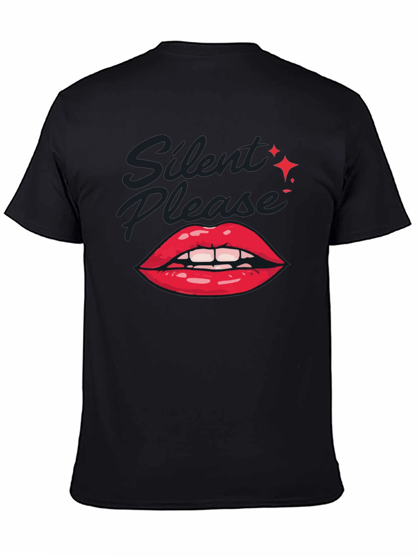 Silent Please Lips Graphic T-Shirt