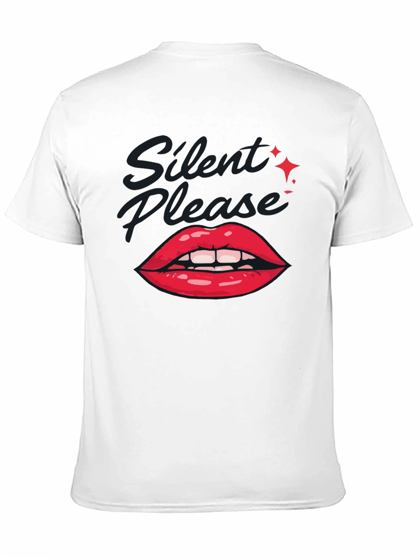 Silent Please Lips Graphic T-Shirt