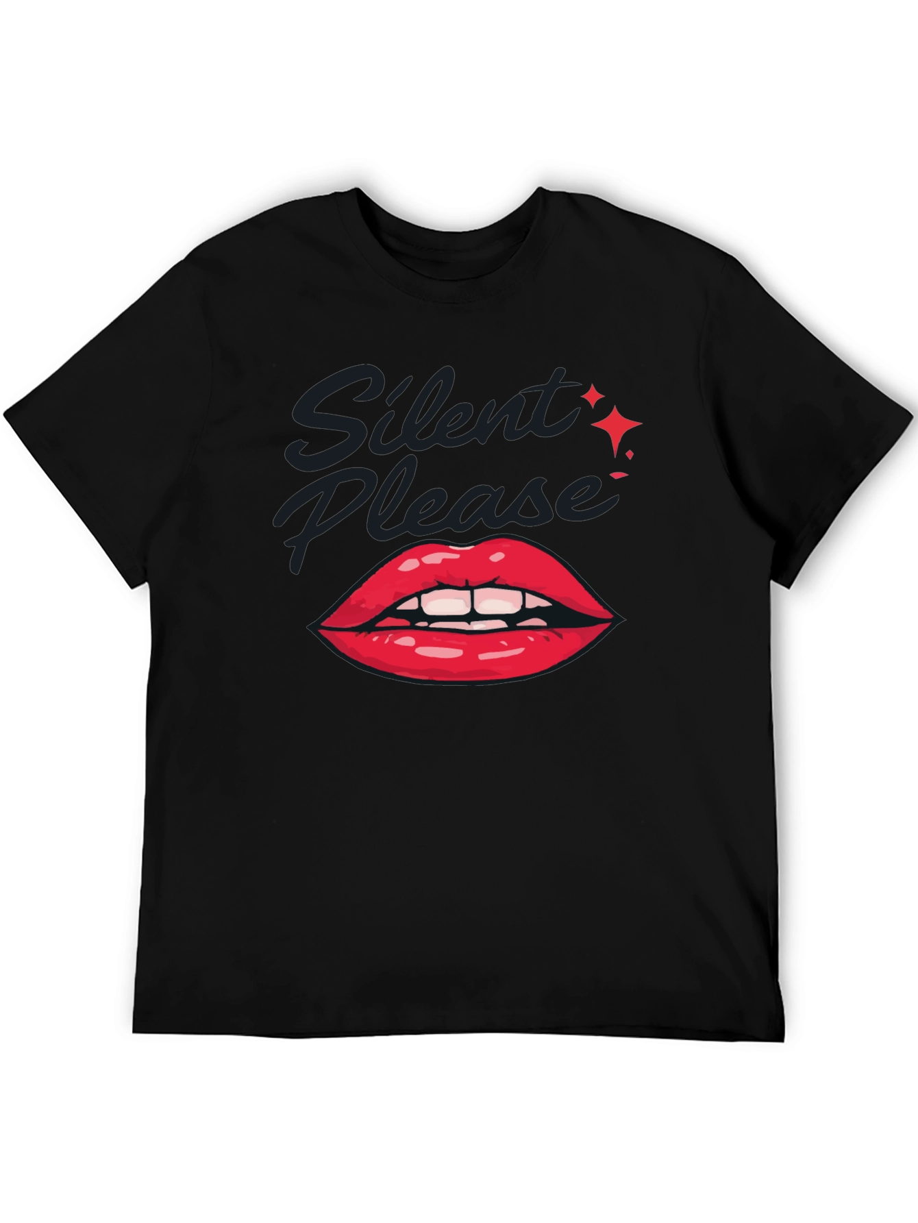 Silent Please Lips Graphic T-Shirt