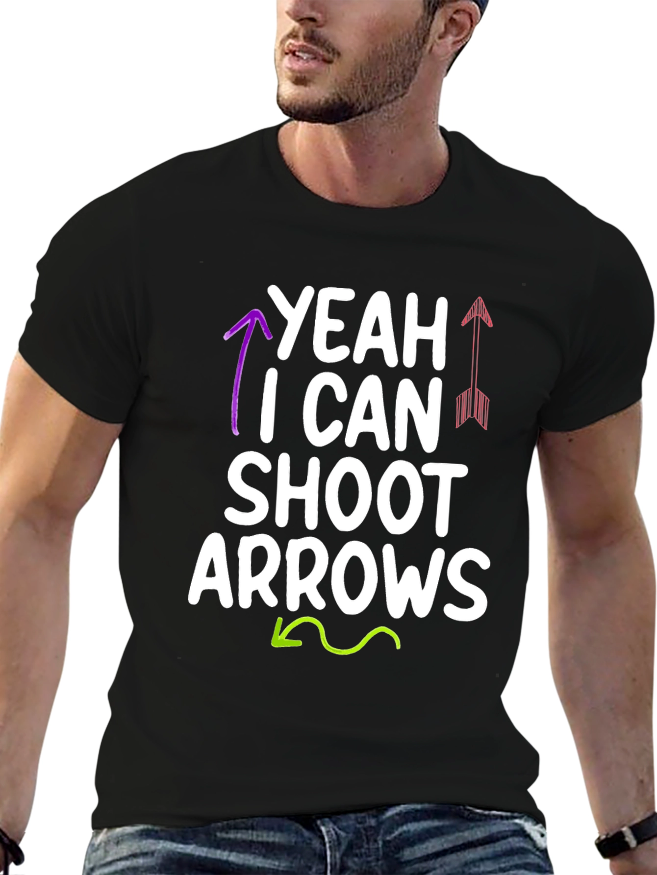 Yeah I Can Shoot Arrows Black T-Shirt