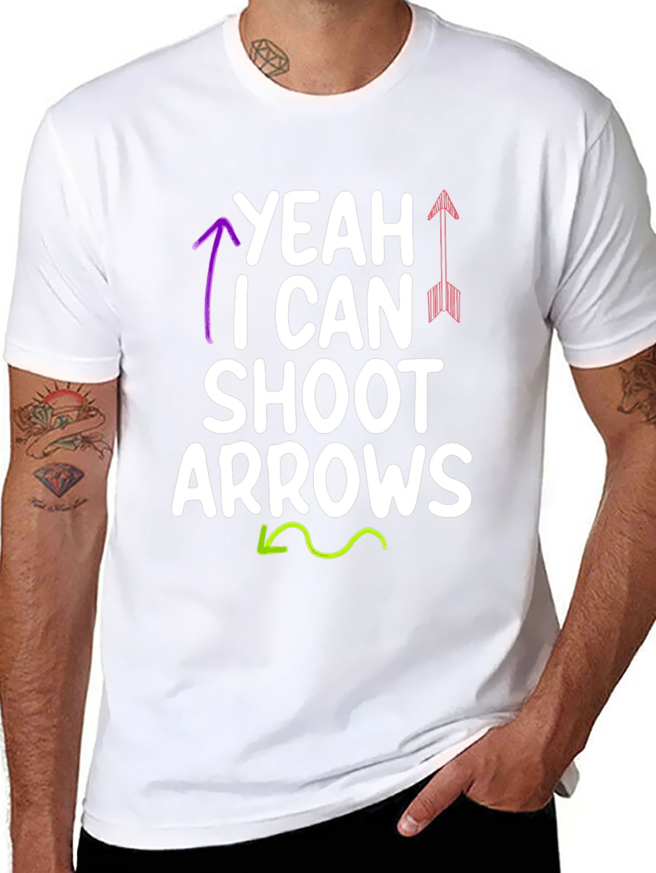Yeah I Can Shoot Arrows Black T-Shirt
