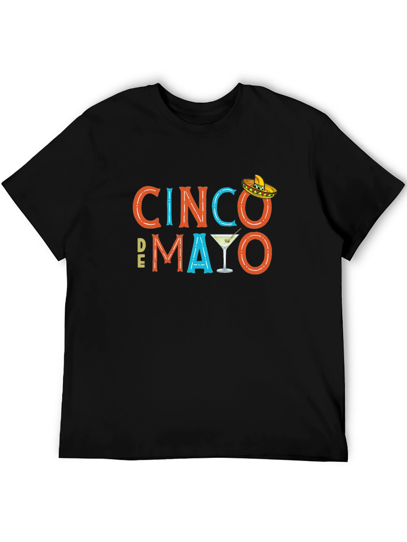 Cinco De Mayo Graphic Tee - Black Cotton Blend
