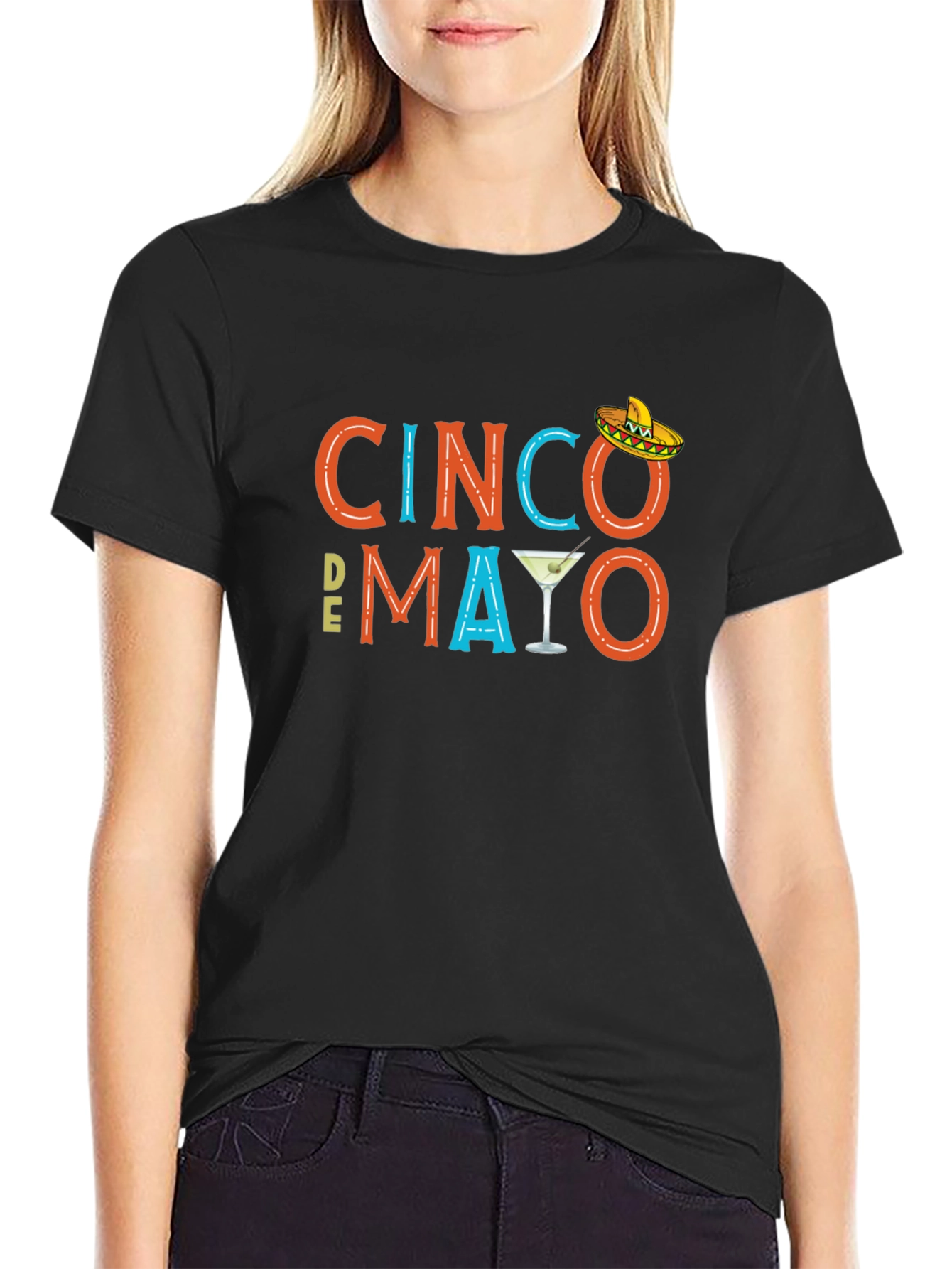 Cinco De Mayo Graphic Tee - Black Cotton Blend
