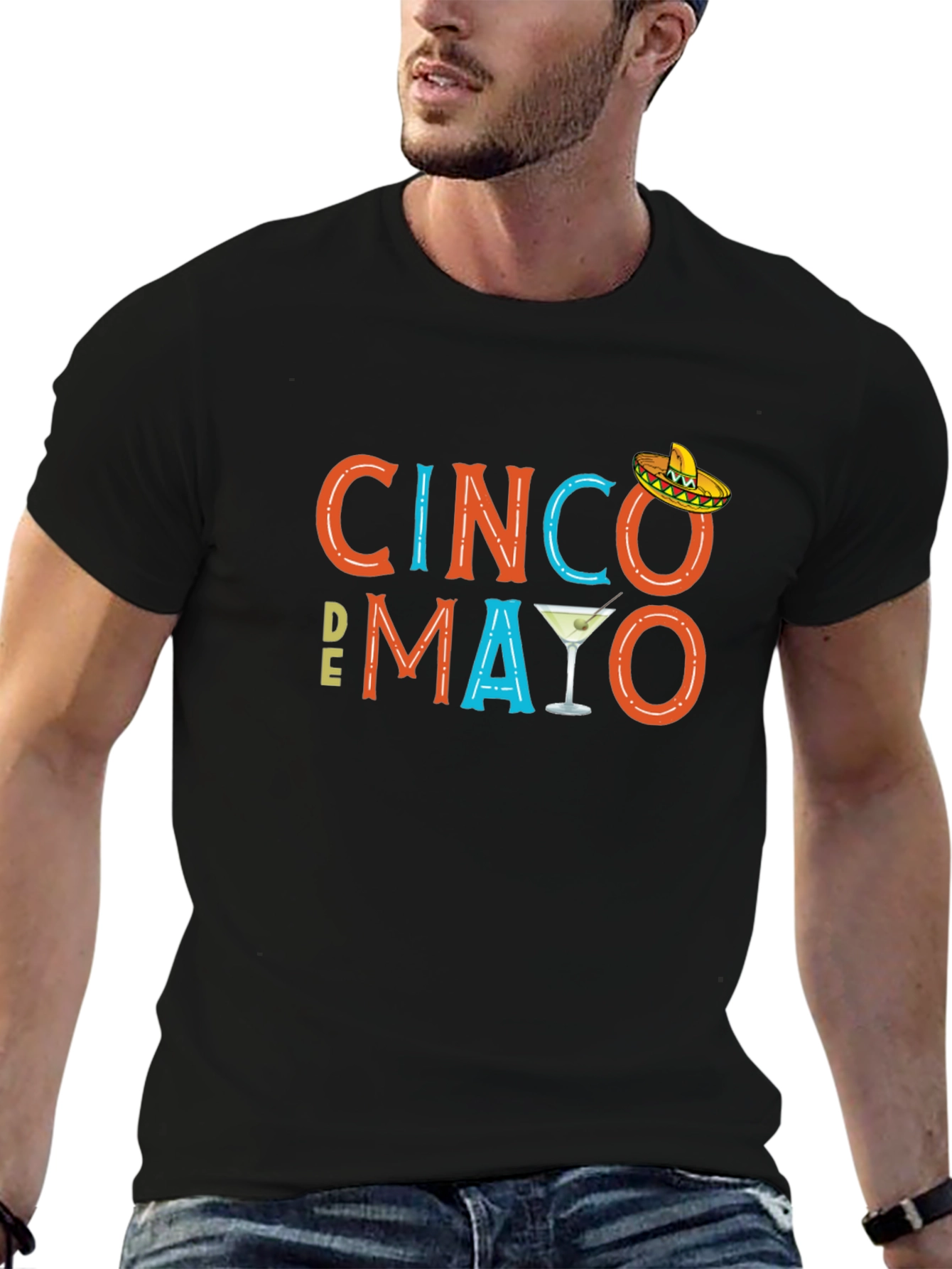 Cinco De Mayo Graphic Tee - Black Cotton Blend