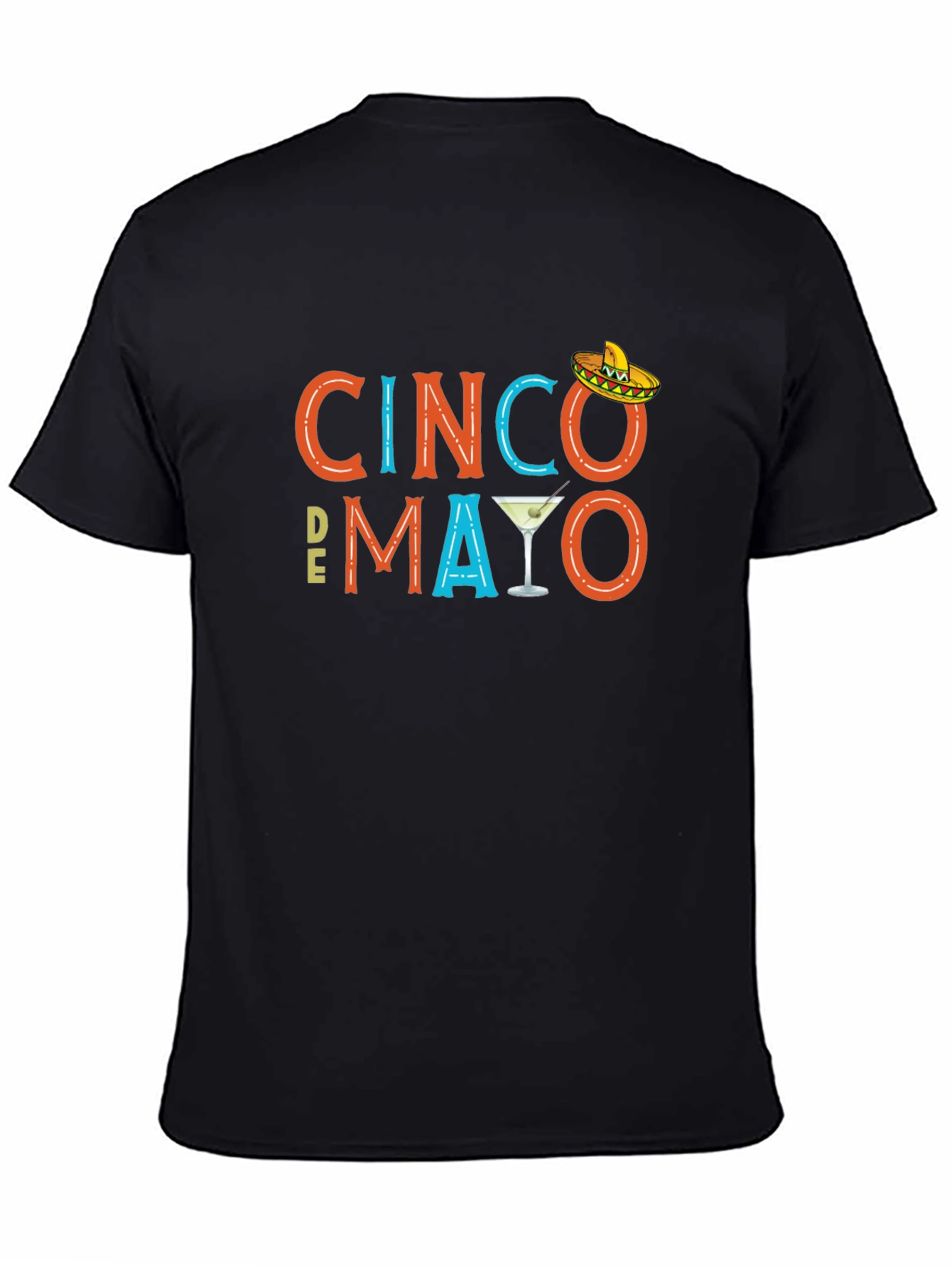 Cinco De Mayo Graphic Tee - Black Cotton Blend