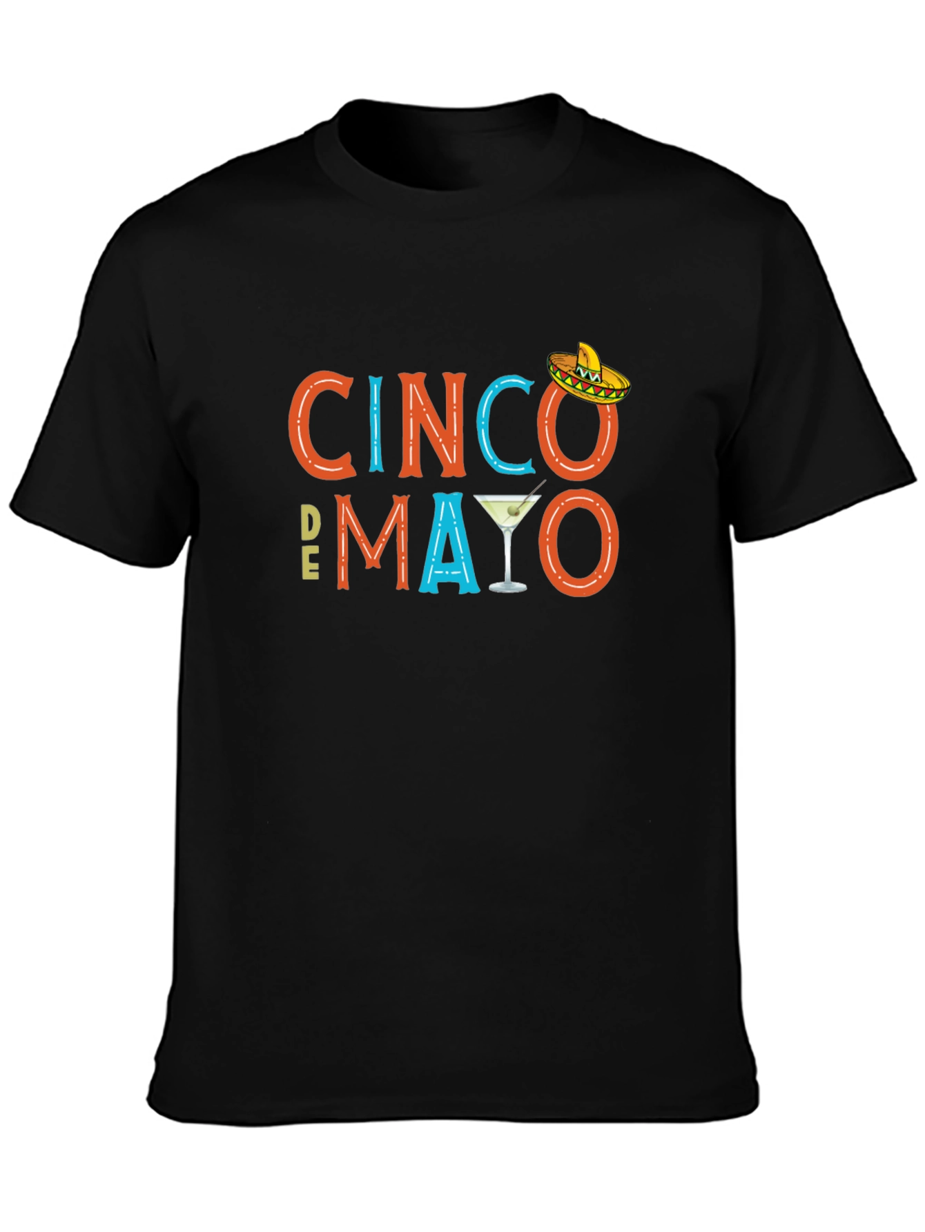 Cinco De Mayo Graphic Tee - Black Cotton Blend