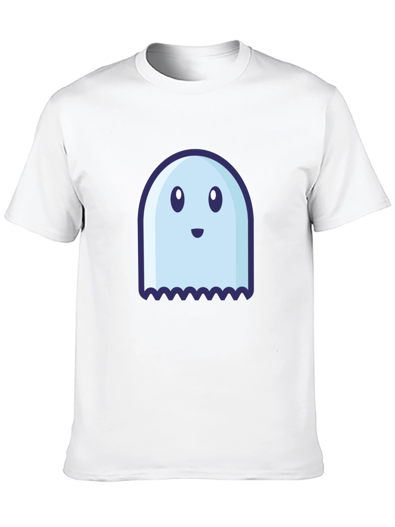 Cute Ghost Graphic Tee - Black Cotton Blend Shirt