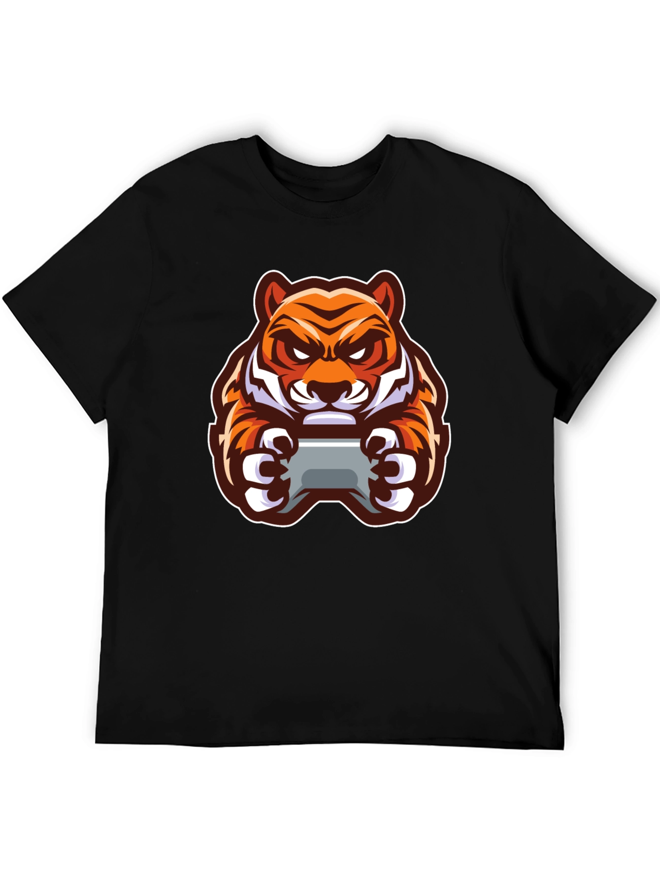 Tiger Gamer Black T-Shirt - Cool Graphic Tee