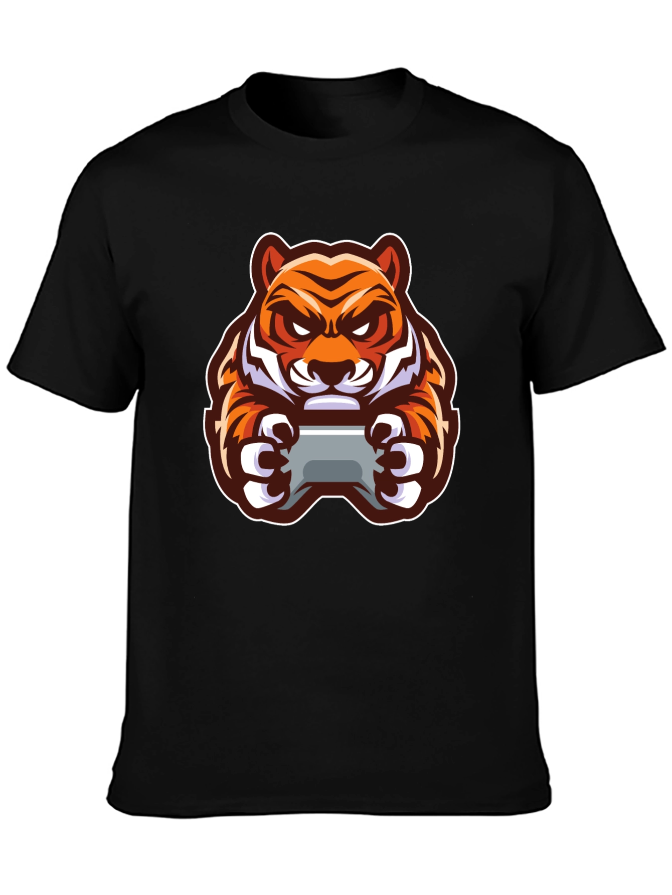 Tiger Gamer Black T-Shirt - Cool Graphic Tee
