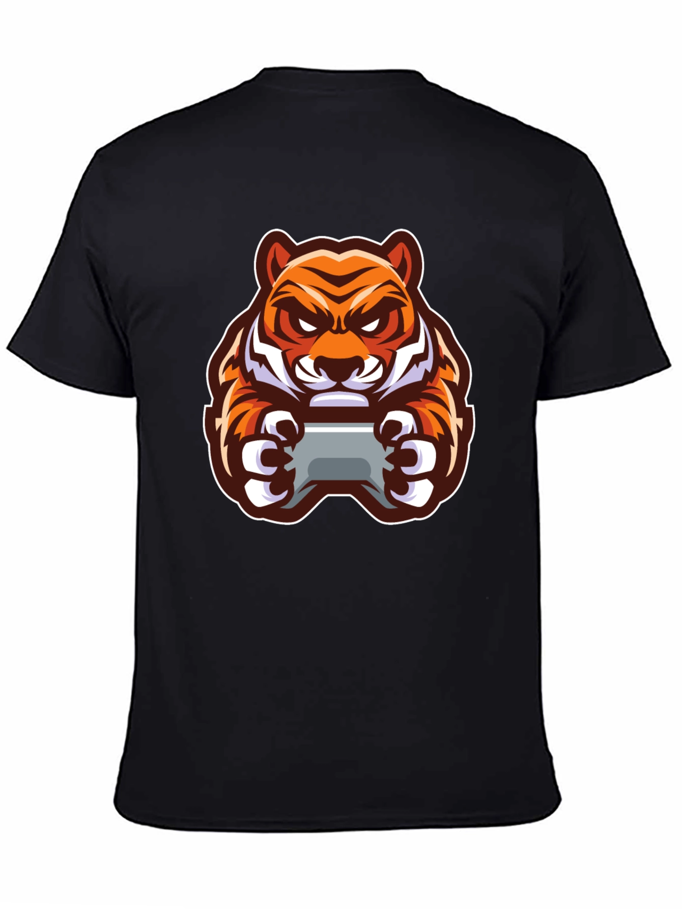 Tiger Gamer Black T-Shirt - Cool Graphic Tee