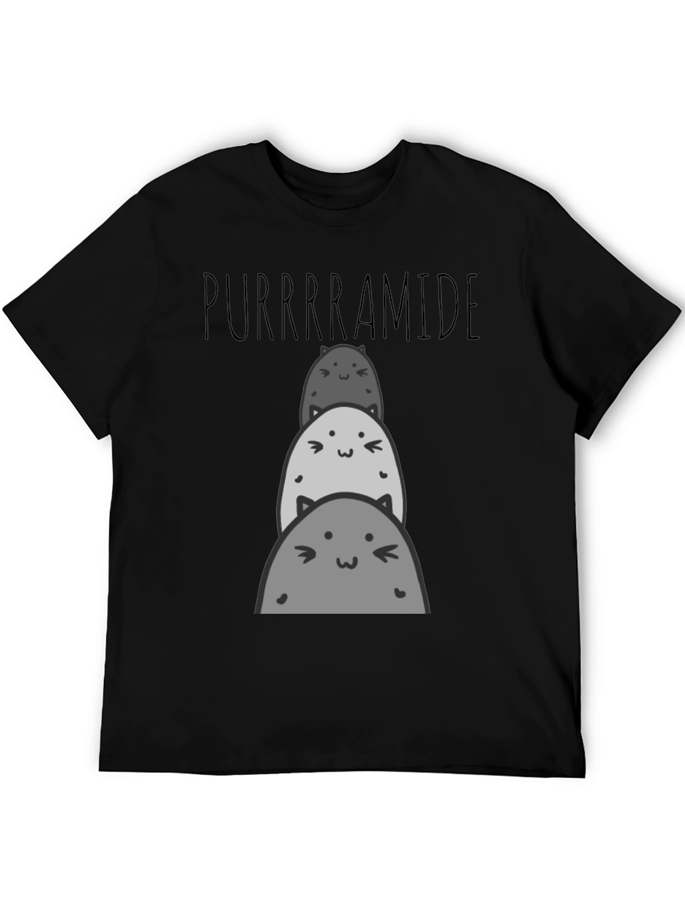 Purrrrramide Cat Stack Graphic T-Shirt