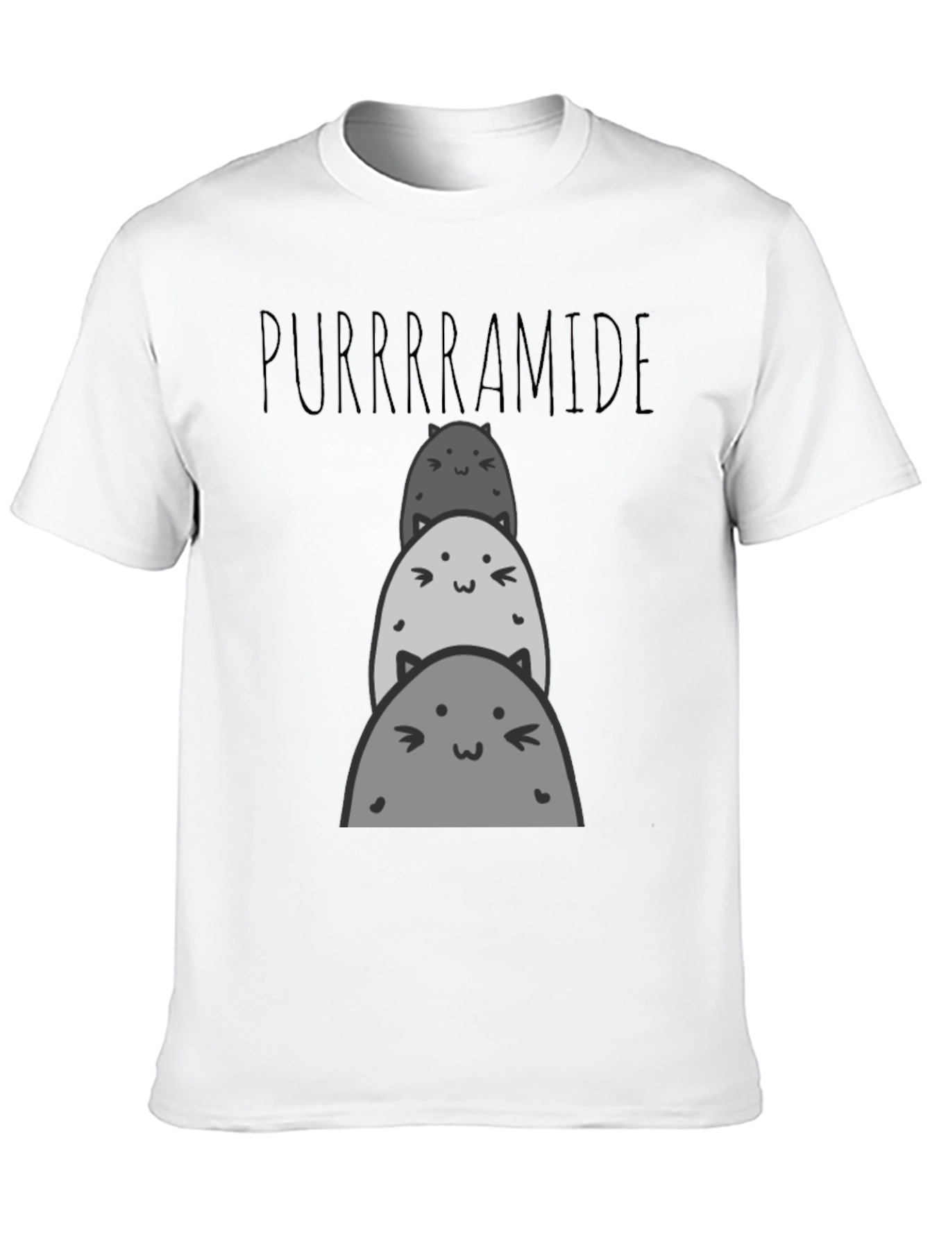 Purrrrramide Cat Stack Graphic T-Shirt