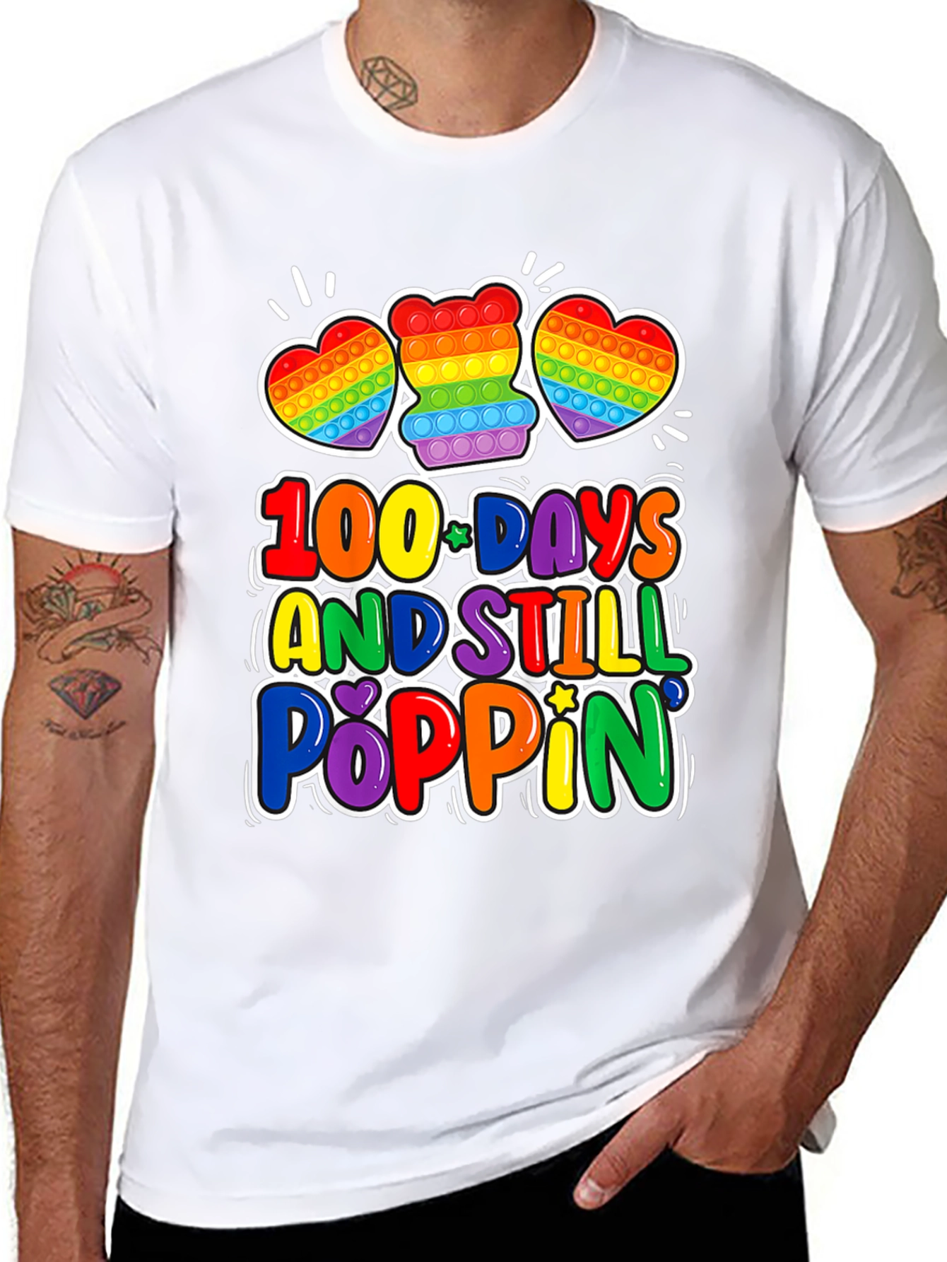 100 Days Poppin Rainbow Pop It T-Shirt