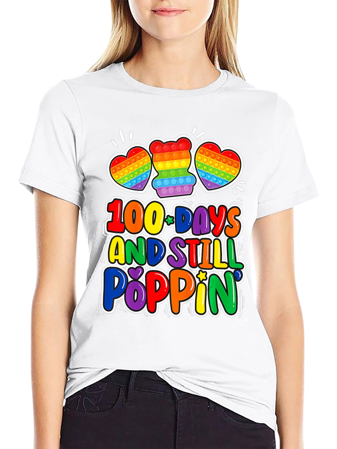 100 Days Poppin Rainbow Pop It T-Shirt