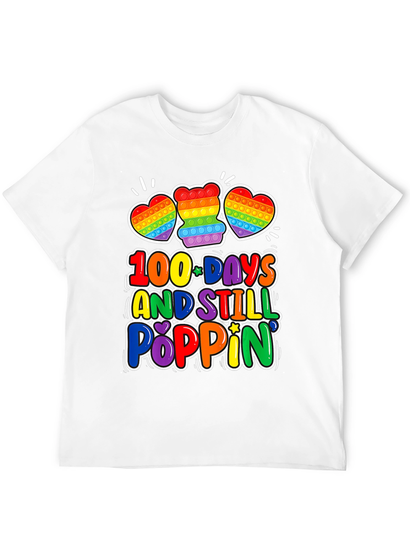 100 Days Poppin Rainbow Pop It T-Shirt