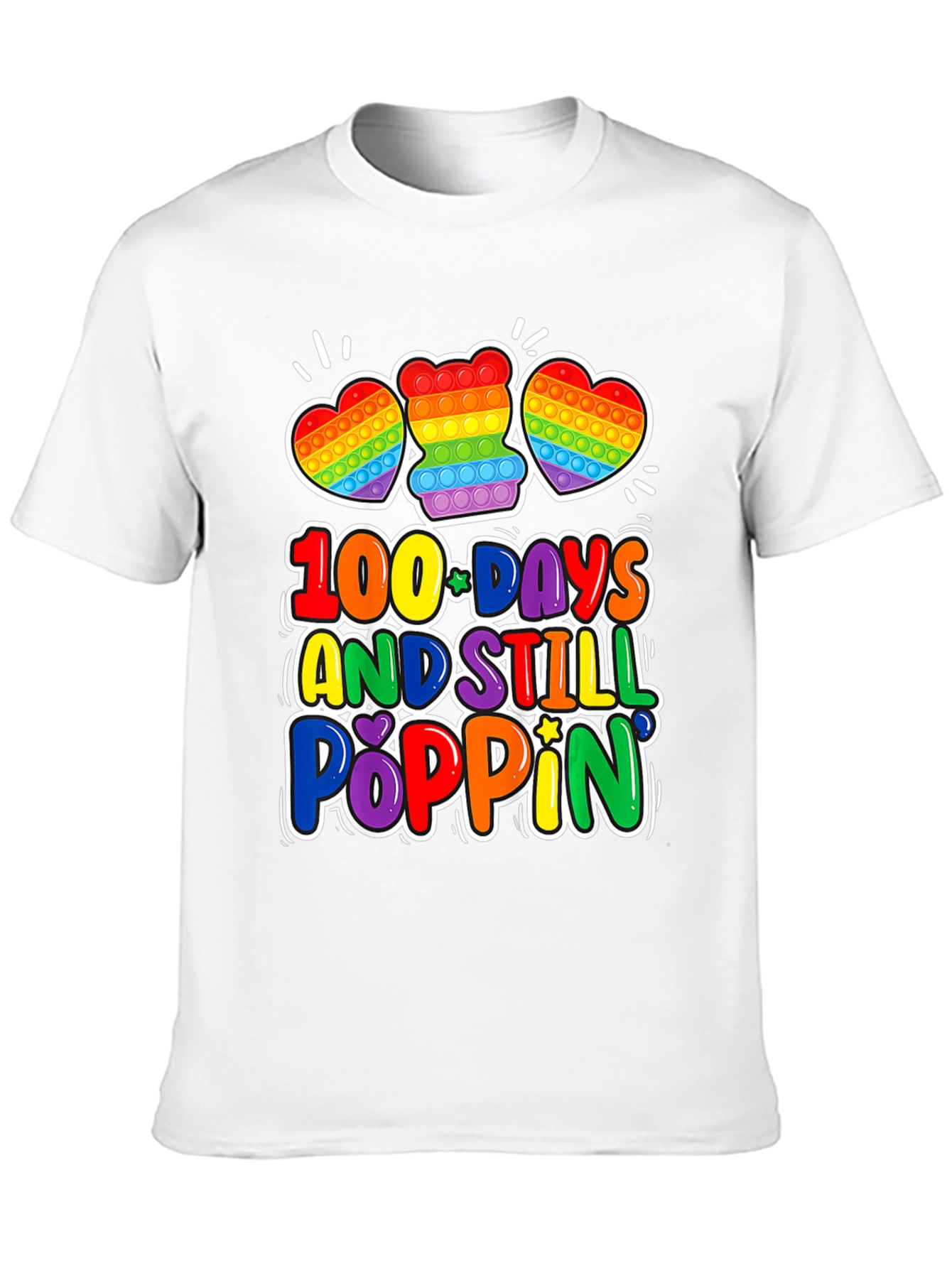 100 Days Poppin Rainbow Pop It T-Shirt