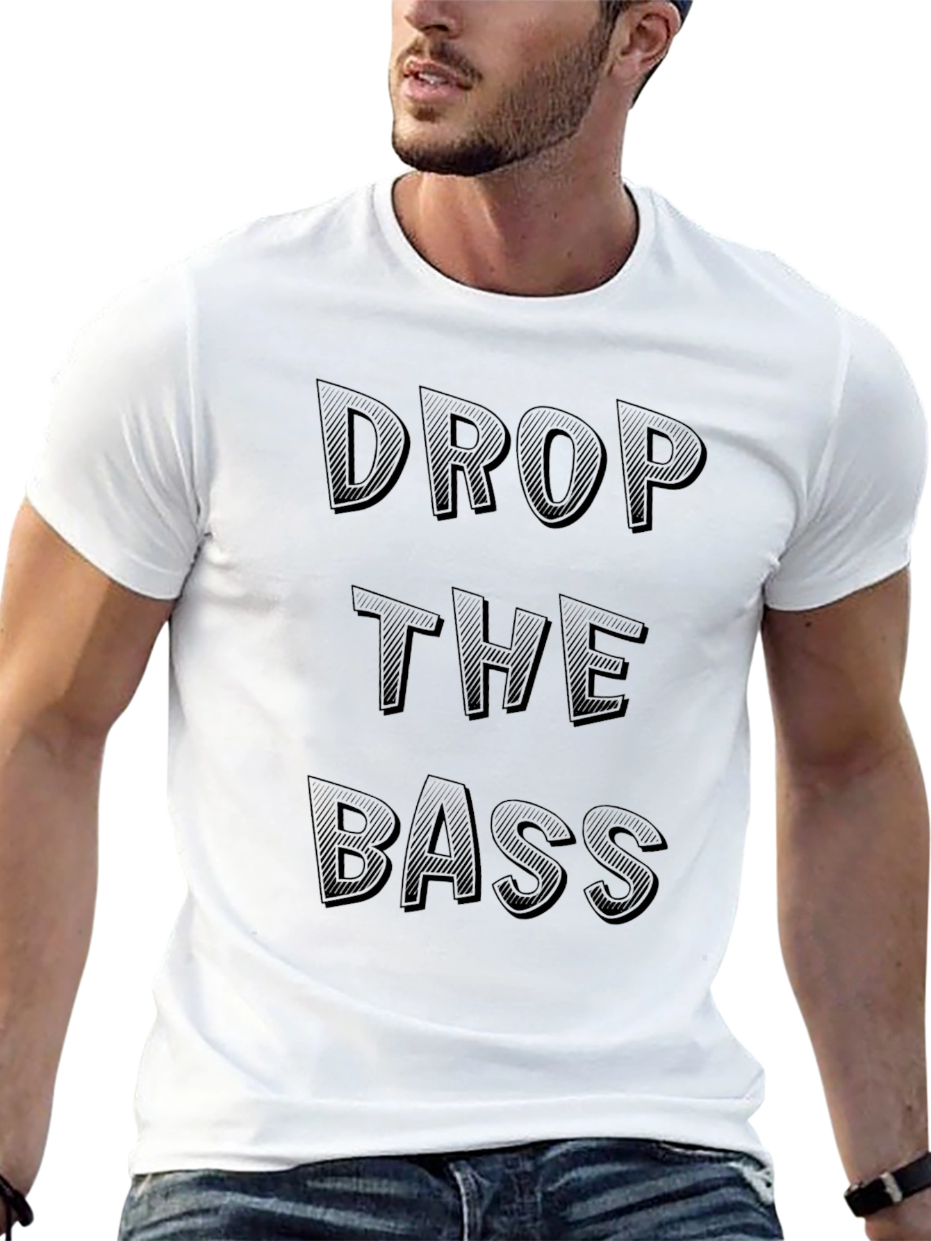 Drop The Bass Graphic Tee - Black Cotton T-Shirt