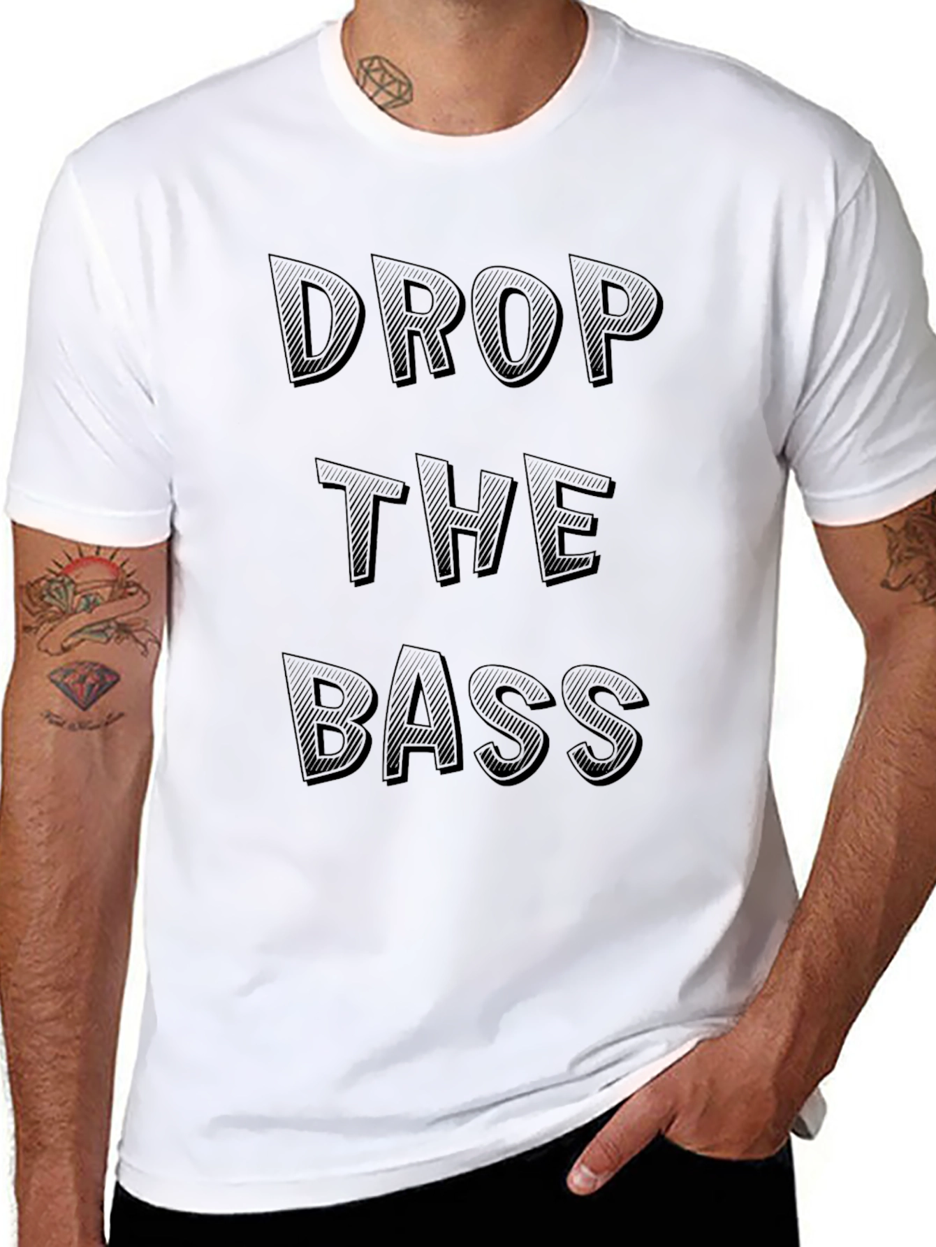 Drop The Bass Graphic Tee - Black Cotton T-Shirt