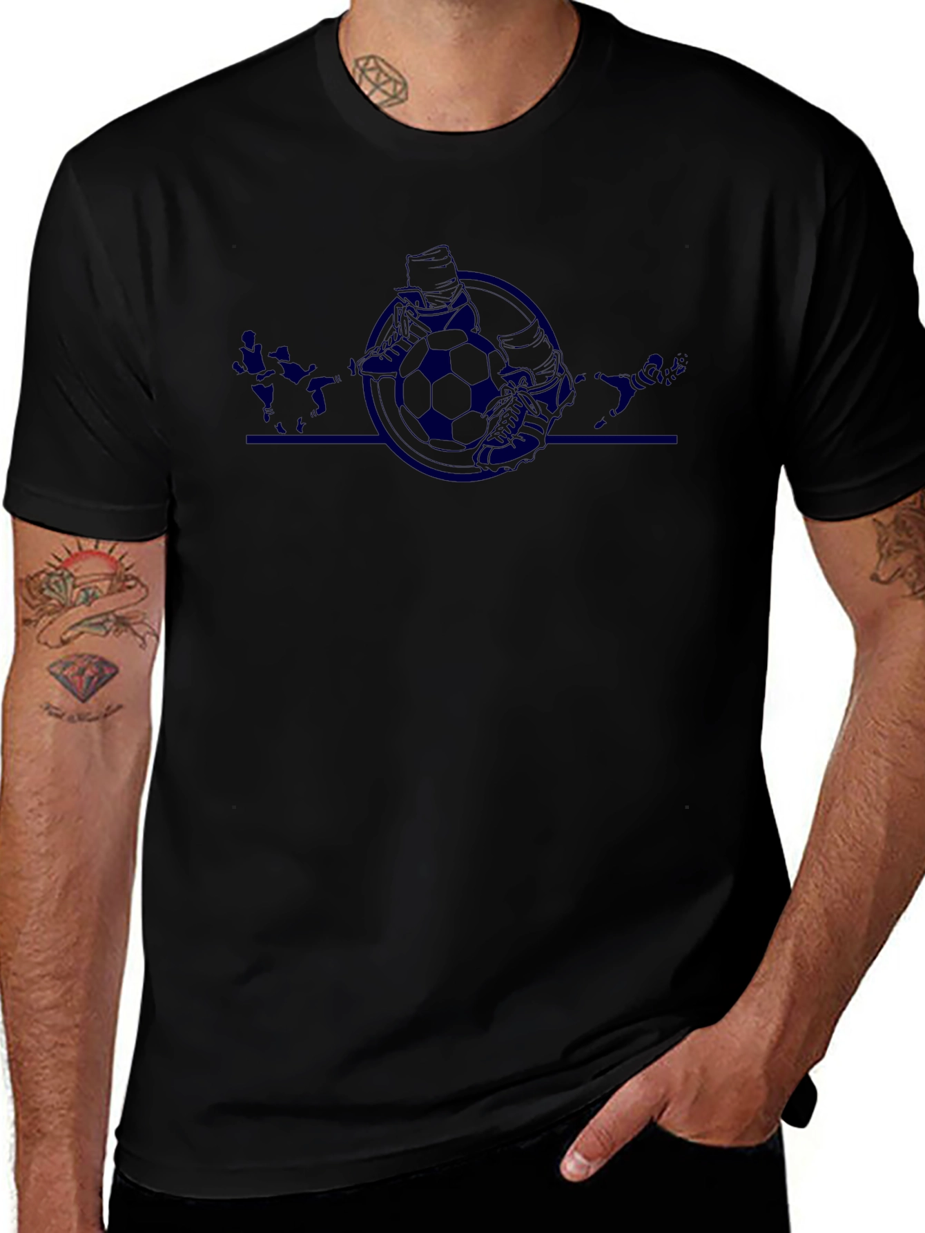 Soccer Graphic Black T-Shirt