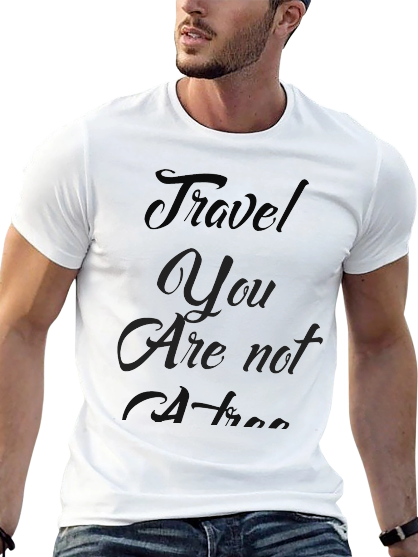 Travel-Themed Black T-Shirt