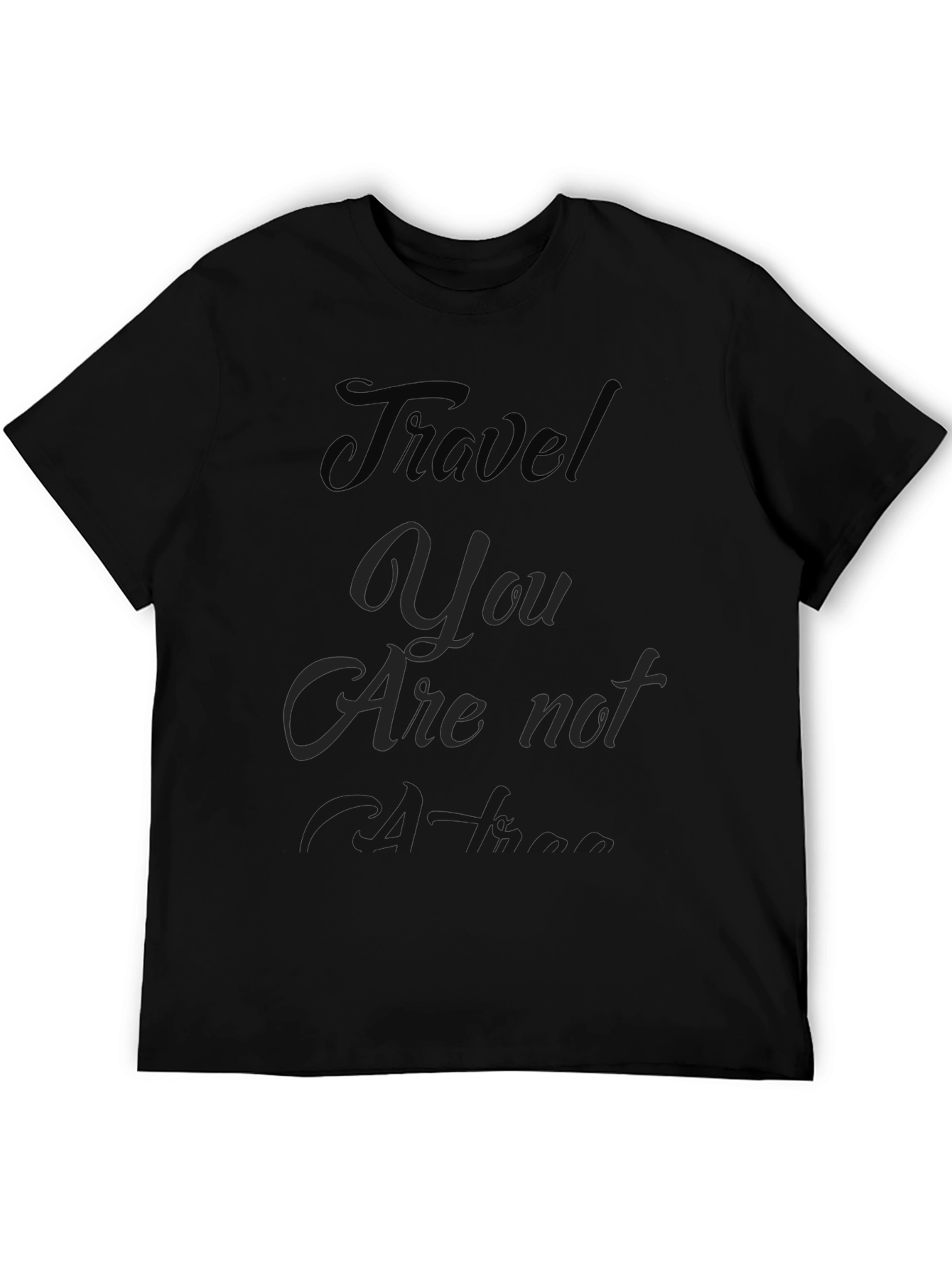 Travel-Themed Black T-Shirt