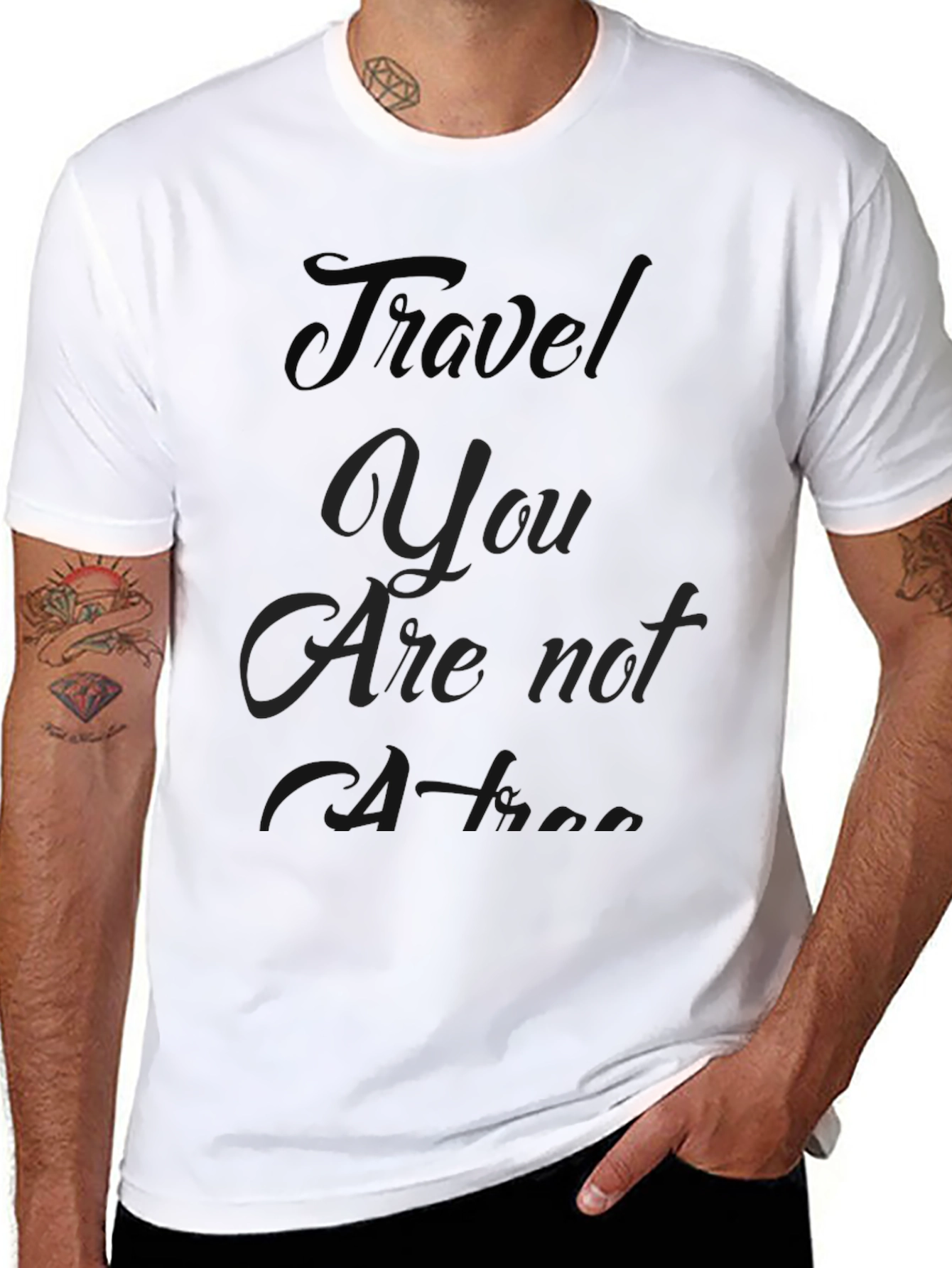 Travel-Themed Black T-Shirt