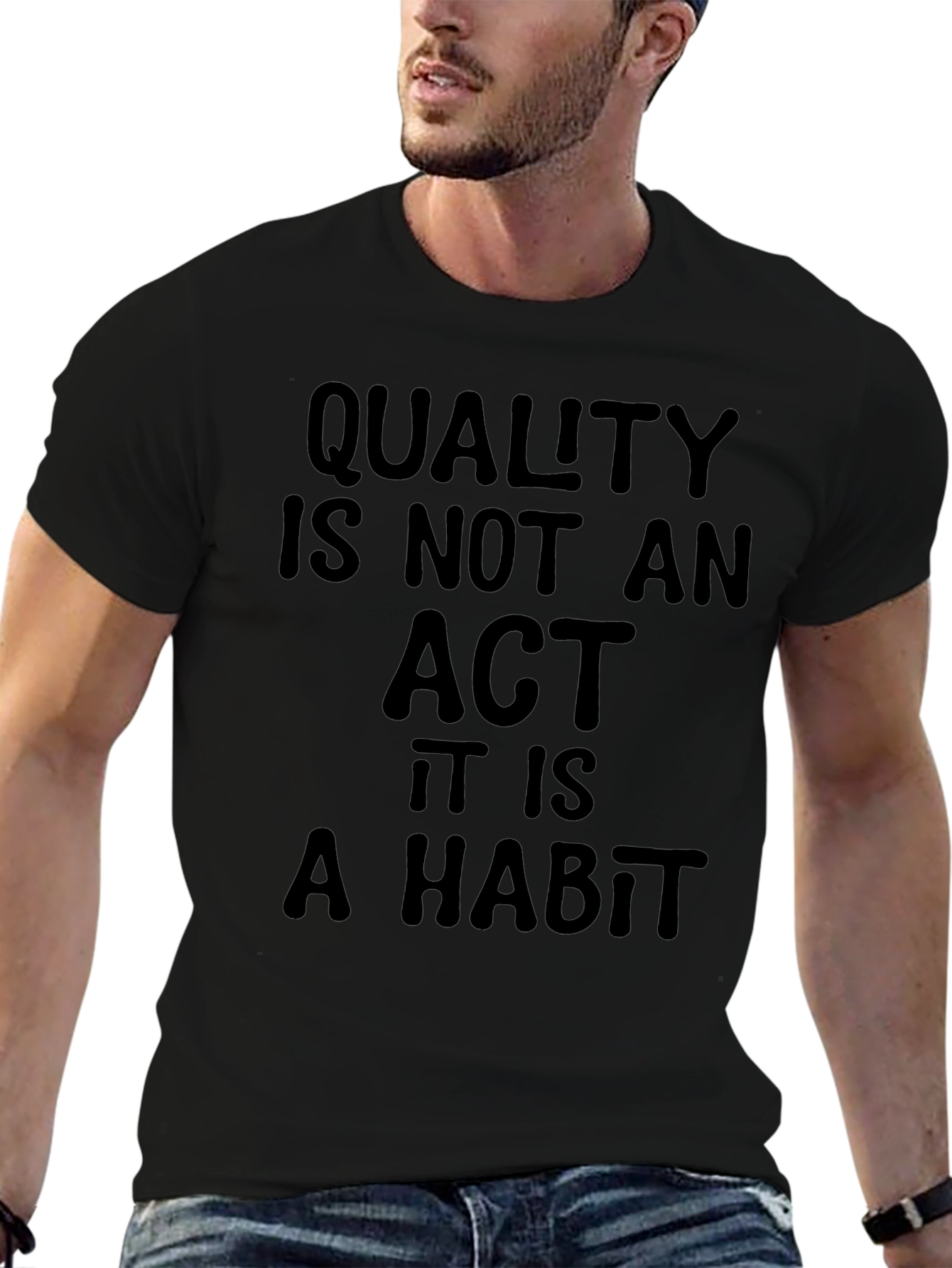 Quality Habit Black T-Shirt - Inspirational
