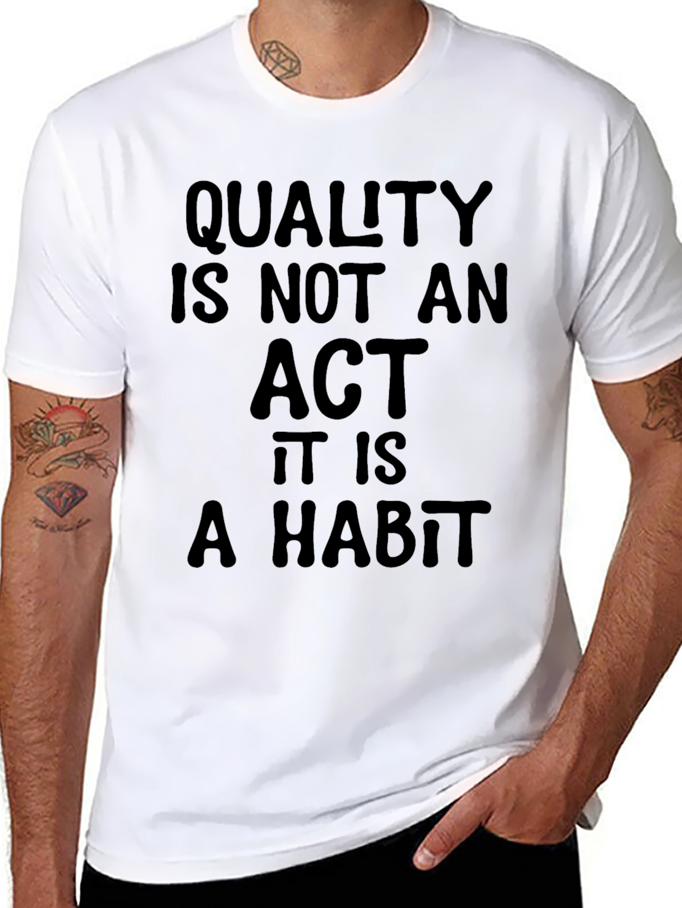 Quality Habit Black T-Shirt - Inspirational