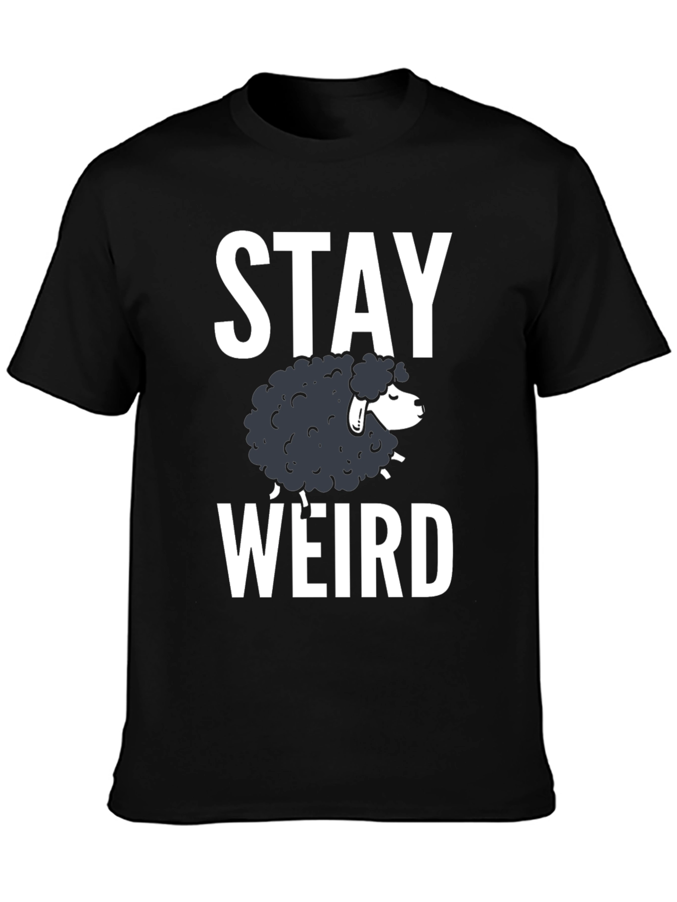 Stay Weird Black Sheep Graphic T-Shirt