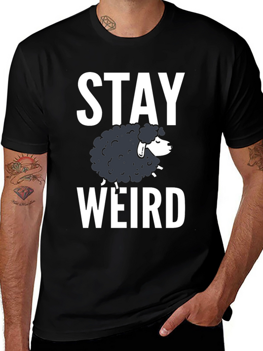 Stay Weird Black Sheep Graphic T-Shirt