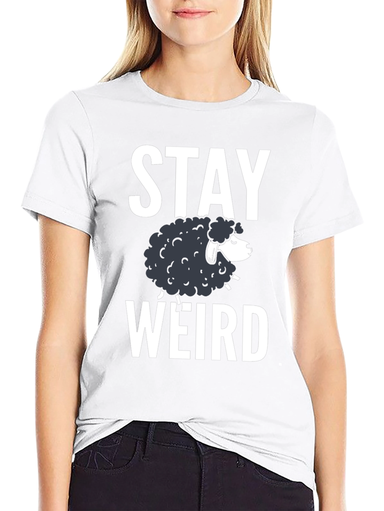 Stay Weird Black Sheep Graphic T-Shirt