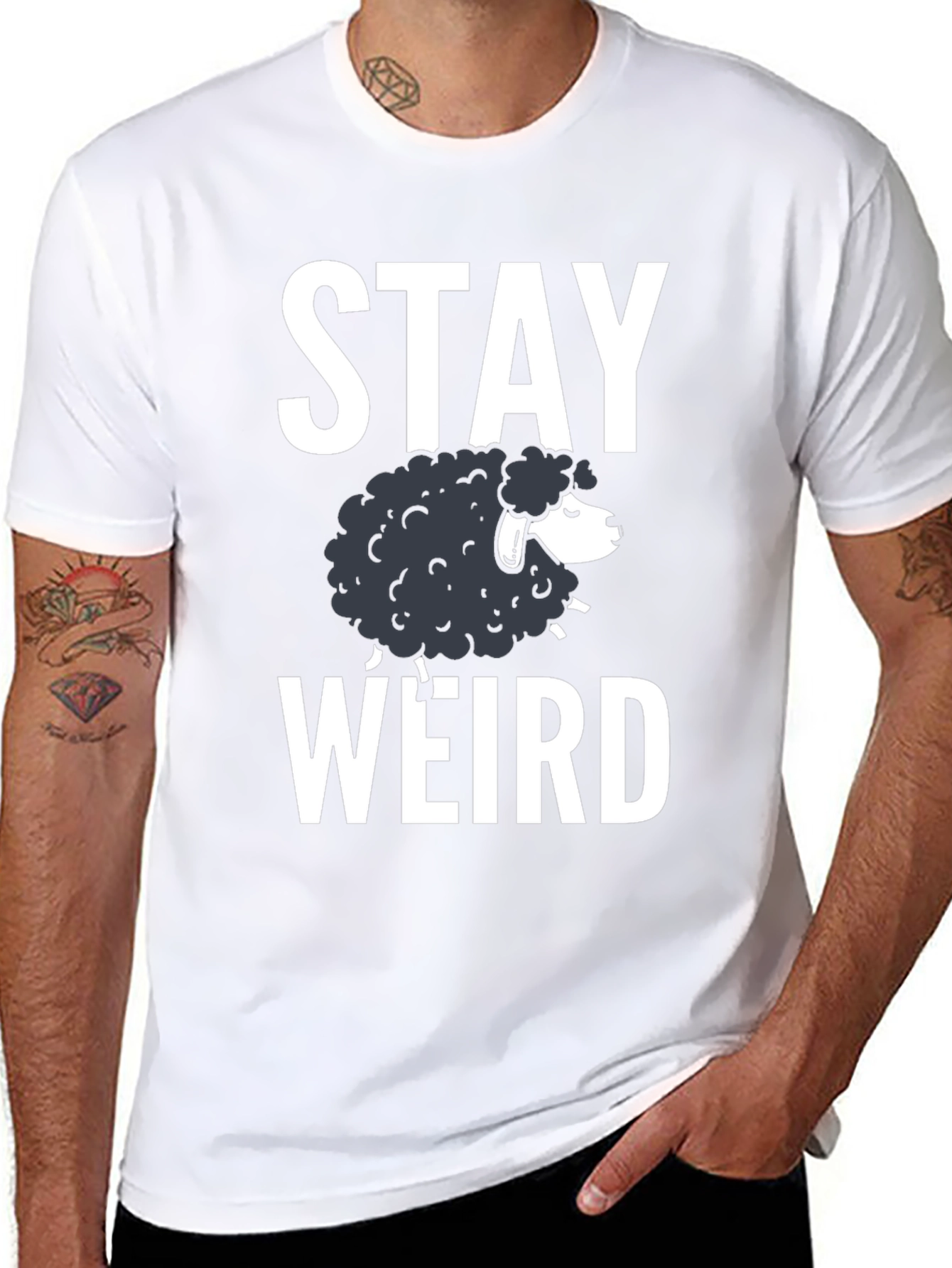 Stay Weird Black Sheep Graphic T-Shirt
