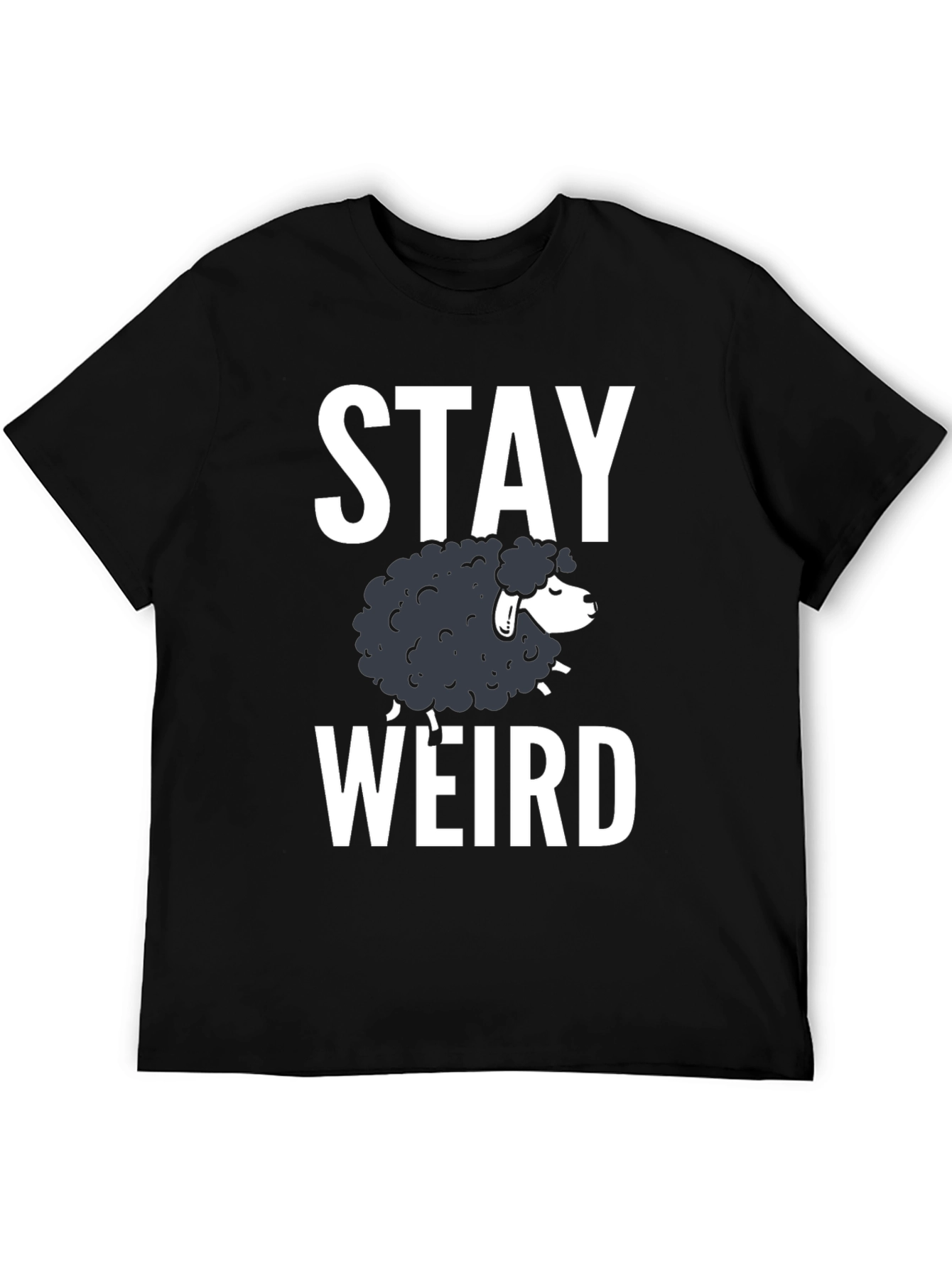 Stay Weird Black Sheep Graphic T-Shirt