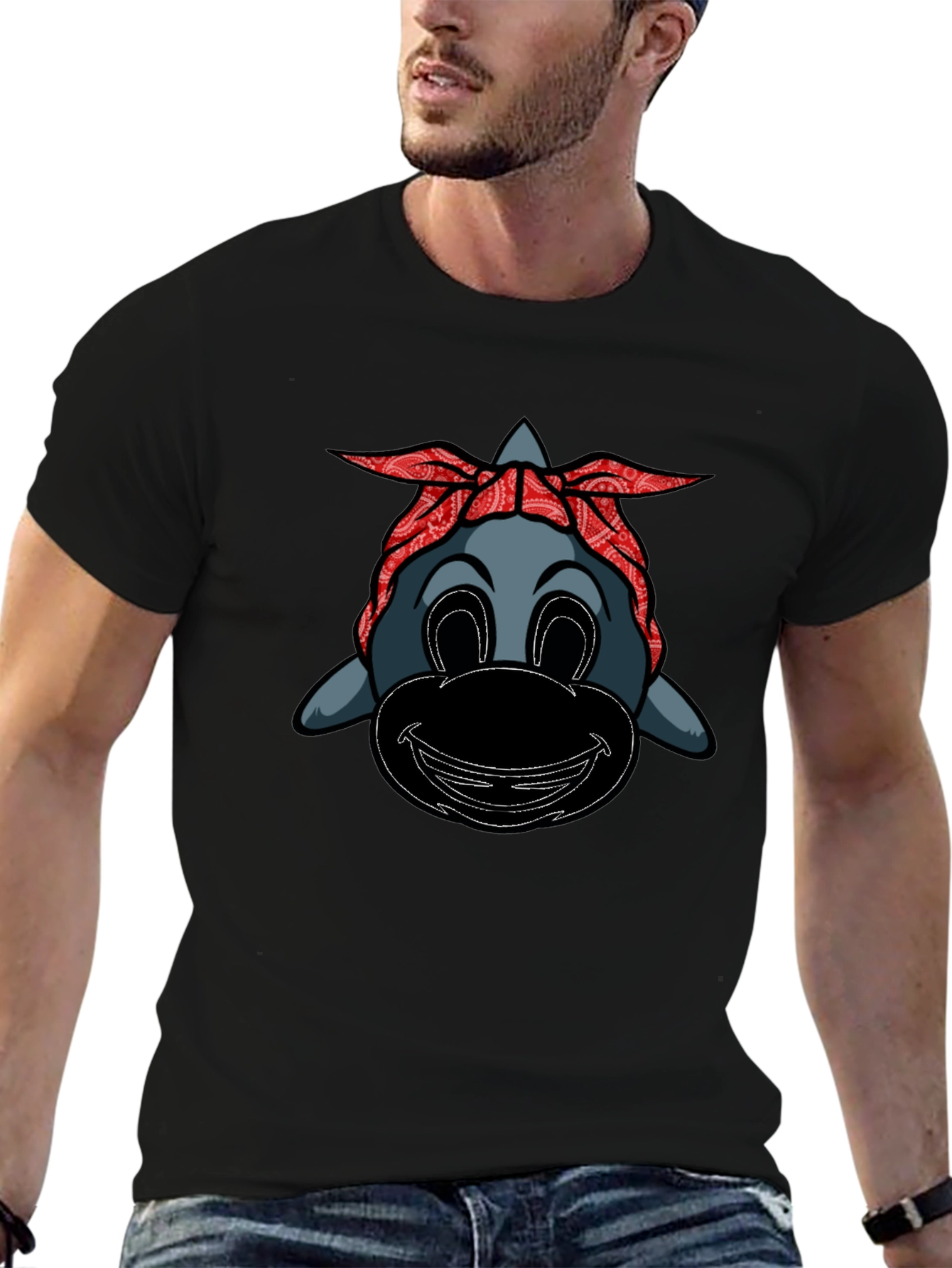 Cartoon Gangster Dolphin Graphic Tee