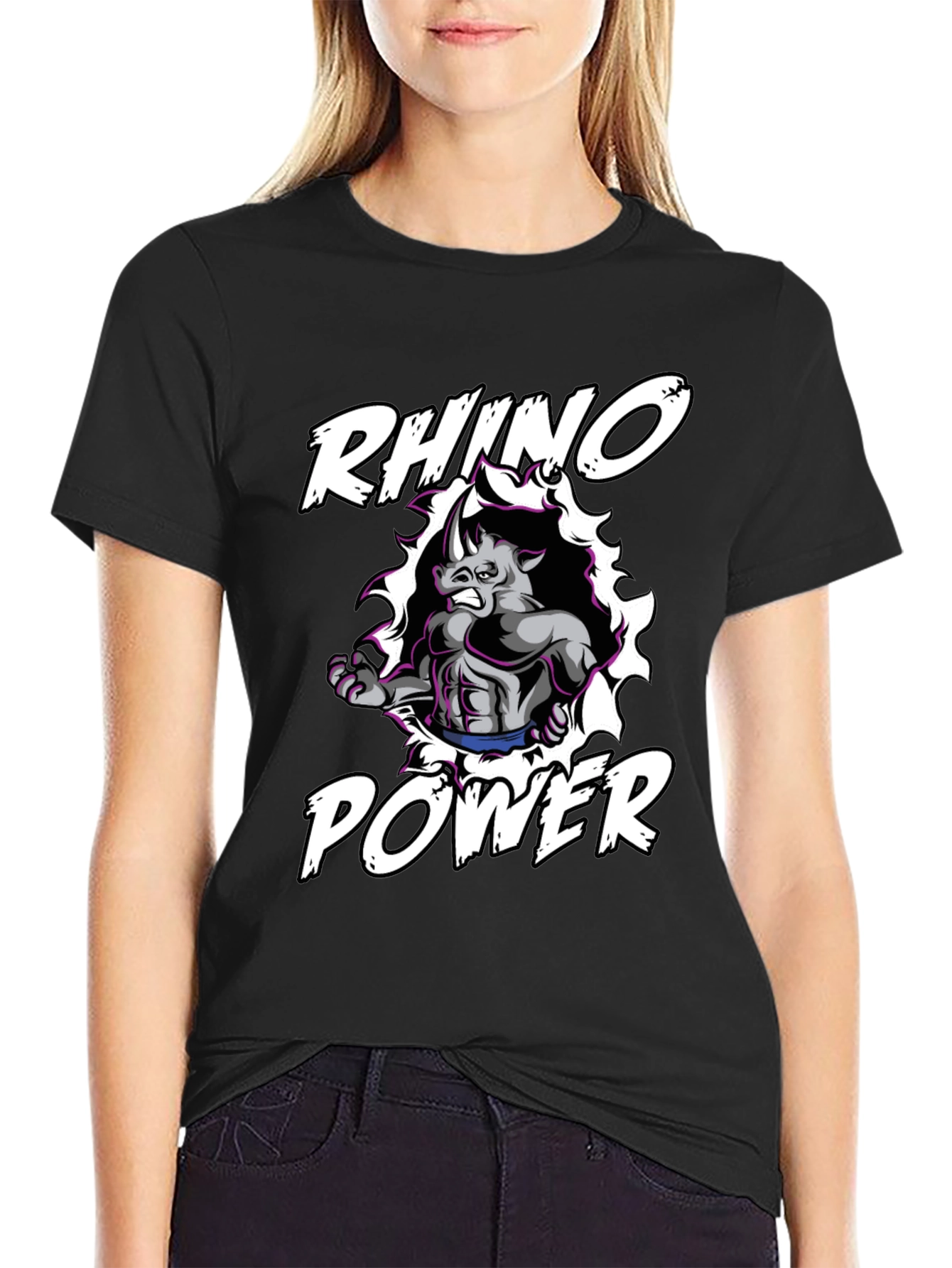 Rhino Power Black Graphic Tee