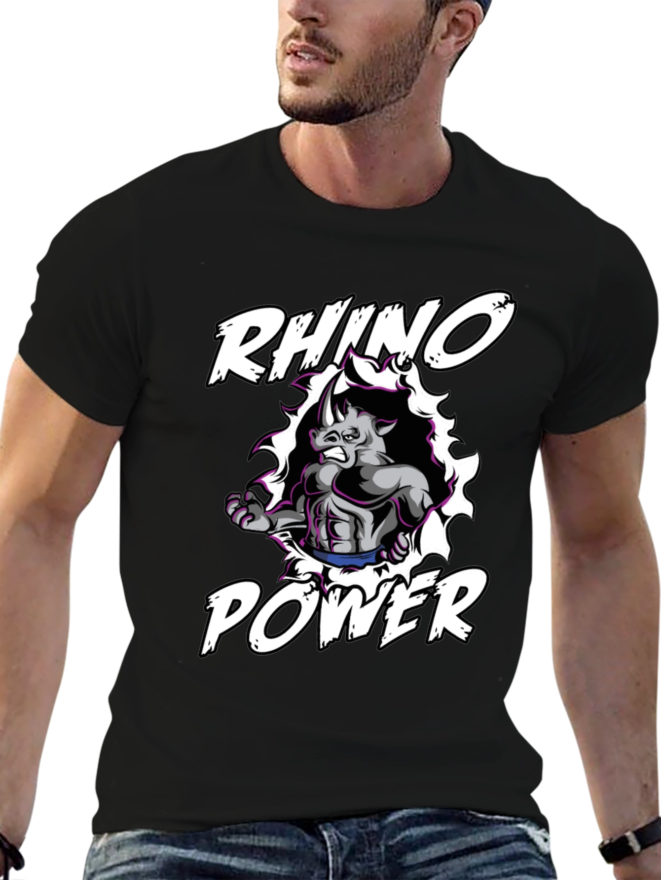 Rhino Power Black Graphic Tee