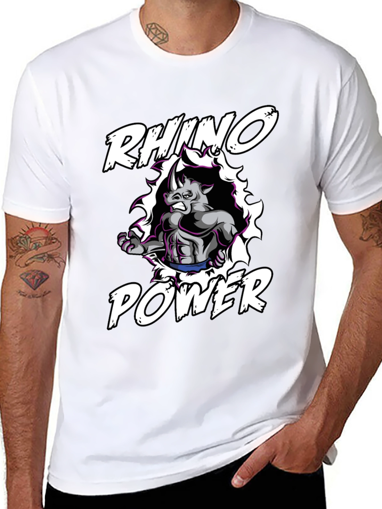 Rhino Power Black Graphic Tee