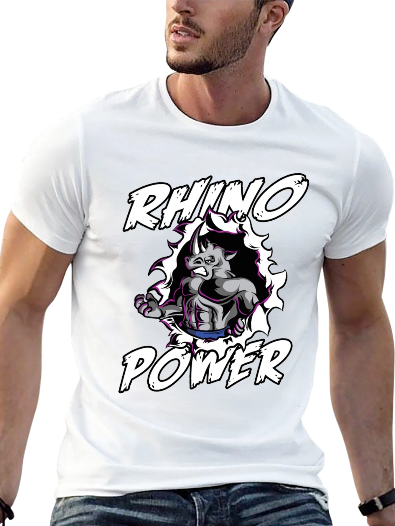 Rhino Power Black Graphic Tee