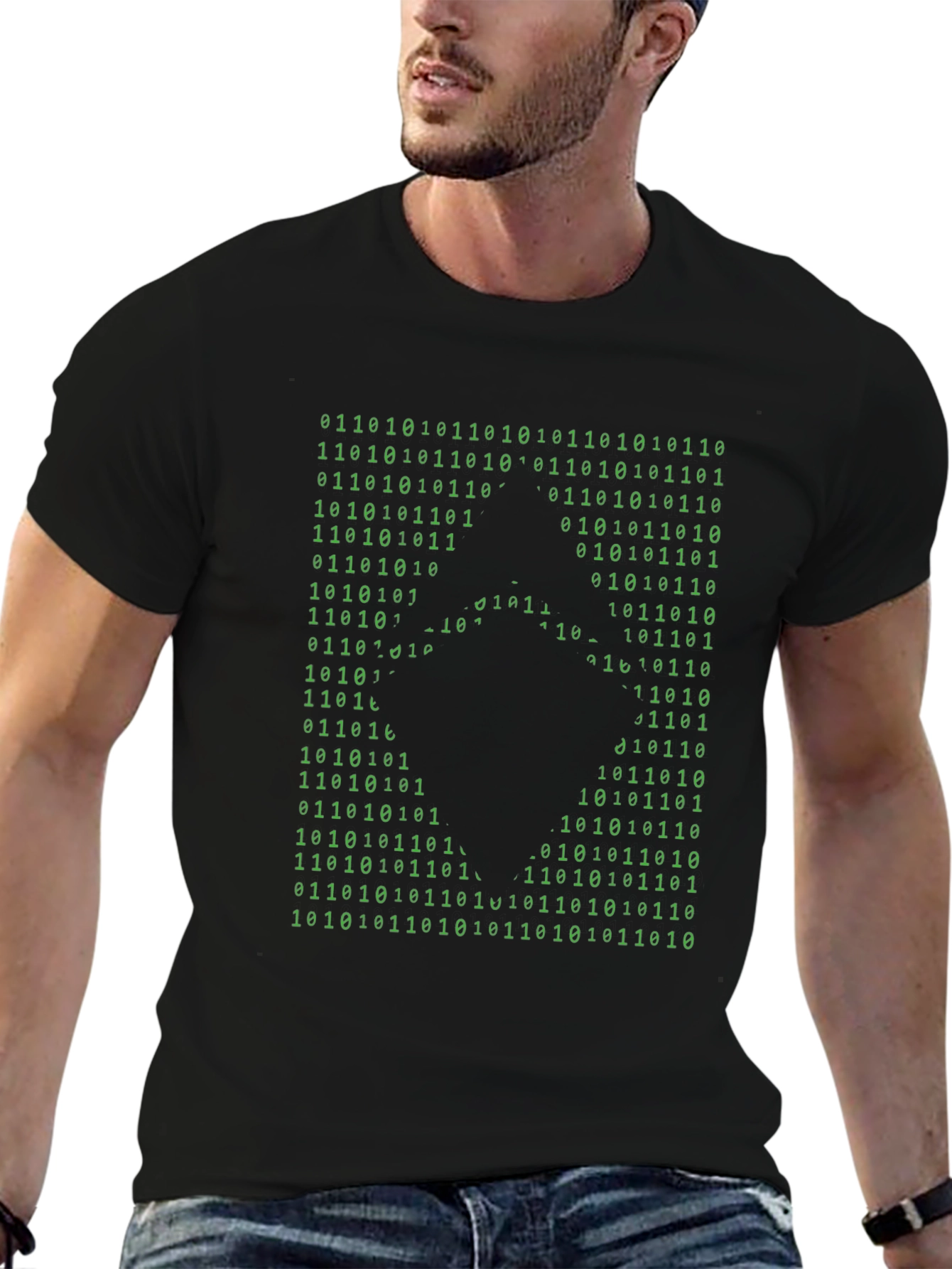 Binary Code Gamer T-Shirt - Black Cotton Tee
