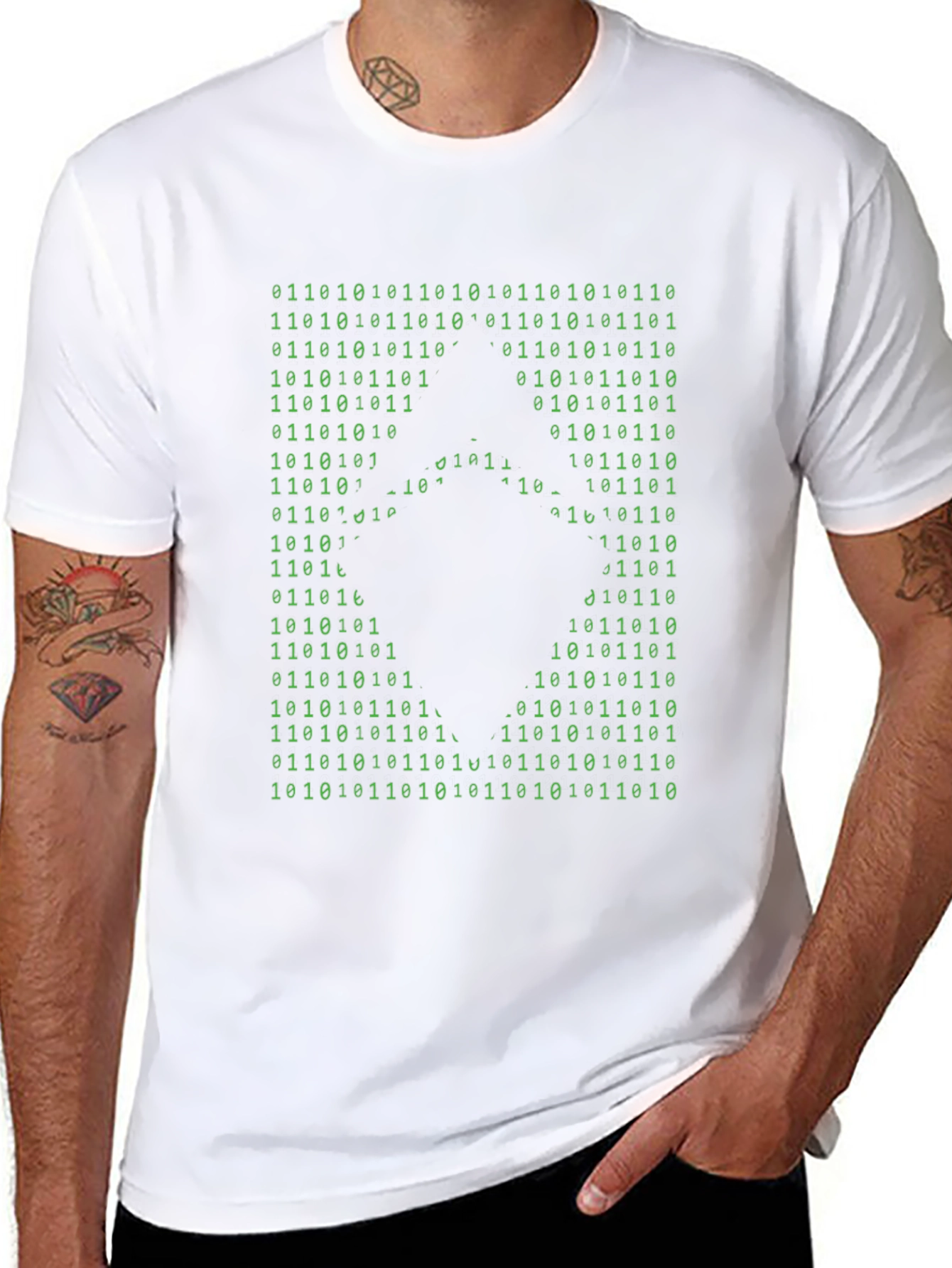 Binary Code Gamer T-Shirt - Black Cotton Tee